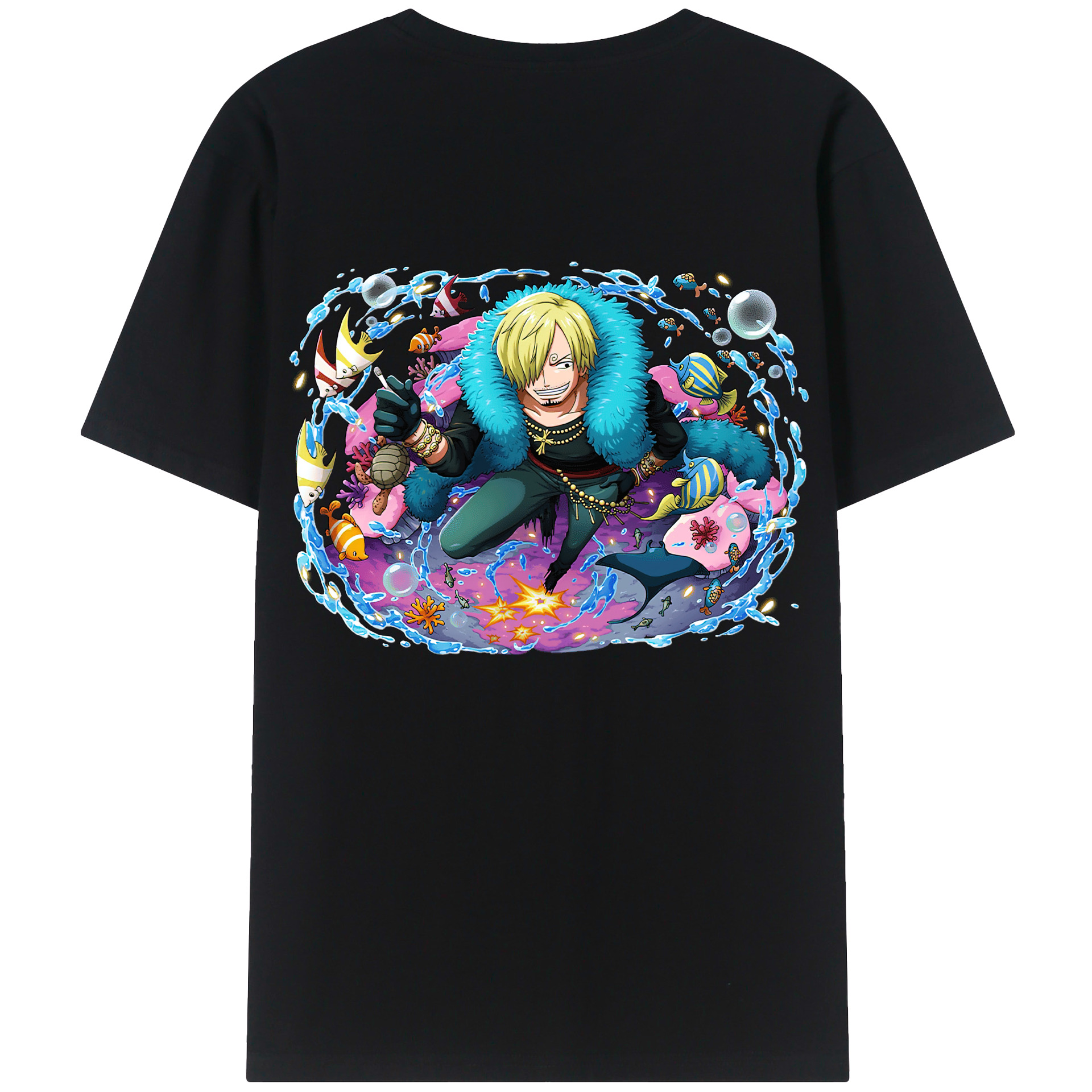 ワンピース サンジ ONE PIECE Sanji 綿100％半袖Tシャツ（背面プリント）