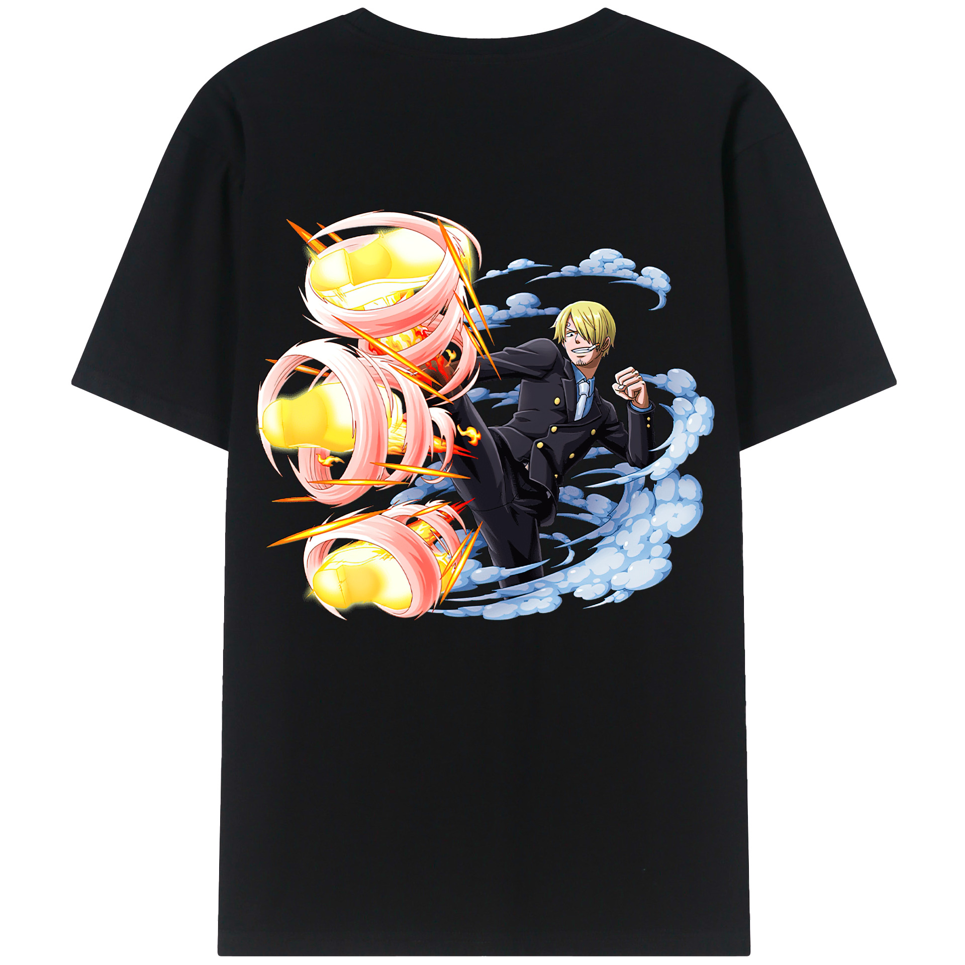 ワンピース サンジ ONE PIECE Sanji 綿100％半袖Tシャツ（背面プリント）
