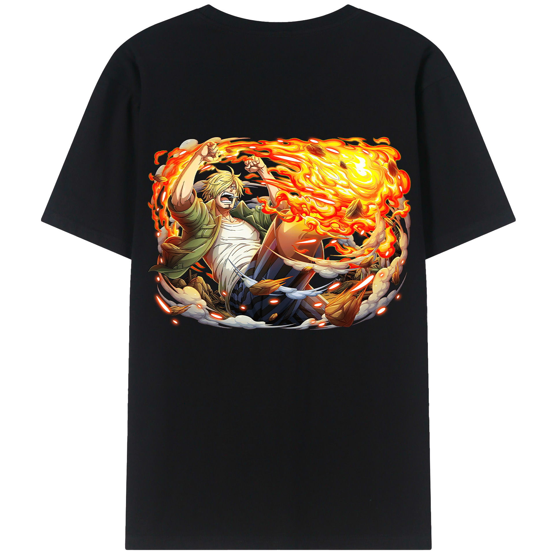 ワンピース サンジ ONE PIECE Sanji 綿100％半袖Tシャツ（背面プリント）