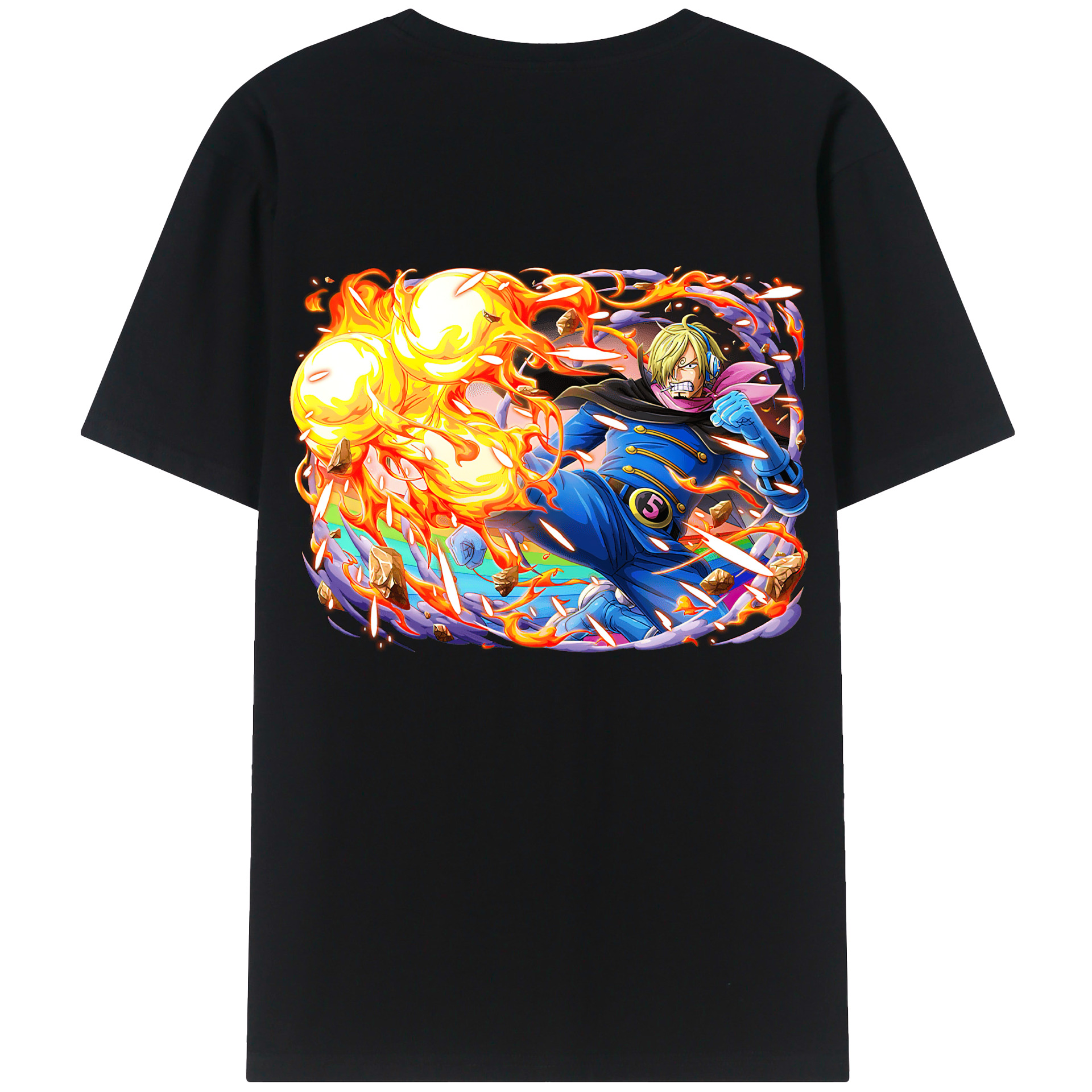 ワンピース サンジ ONE PIECE Sanji 綿100％半袖Tシャツ（背面プリント）