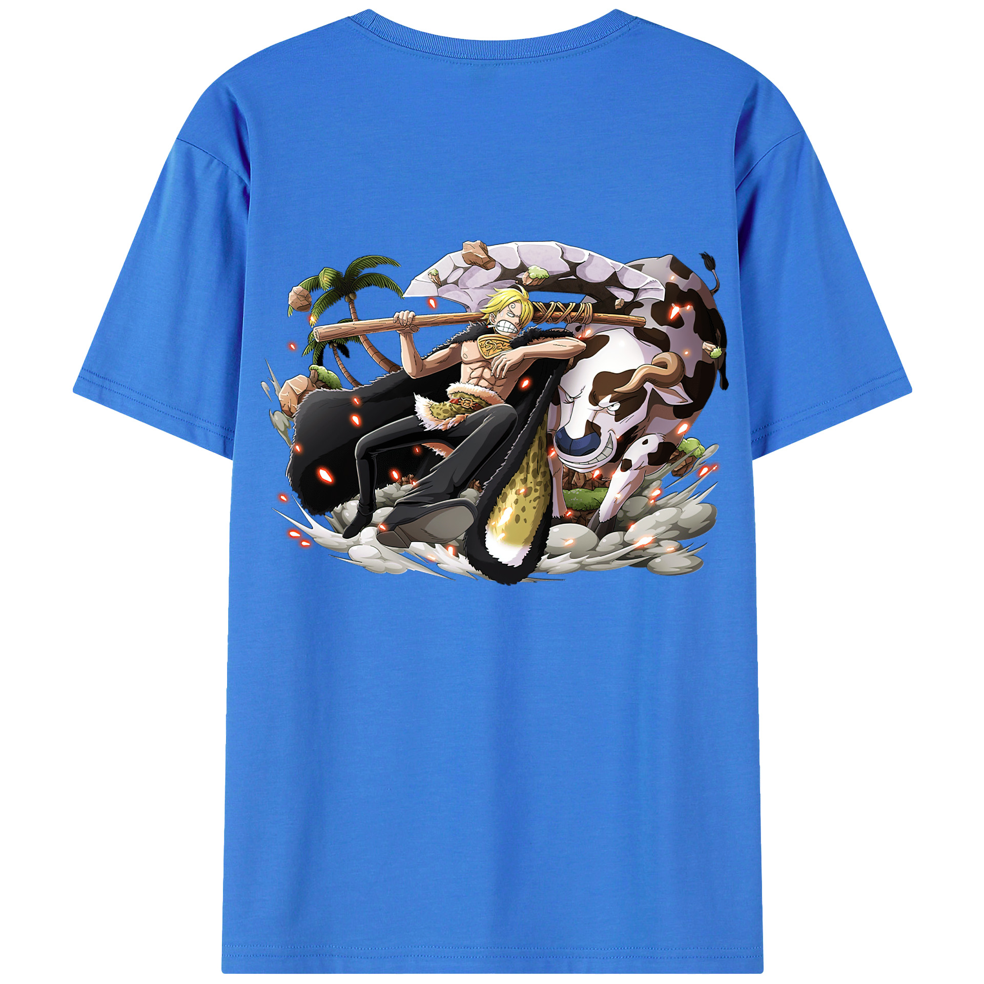 ワンピース サンジ ONE PIECE Sanji 綿100％半袖Tシャツ（背面プリント）