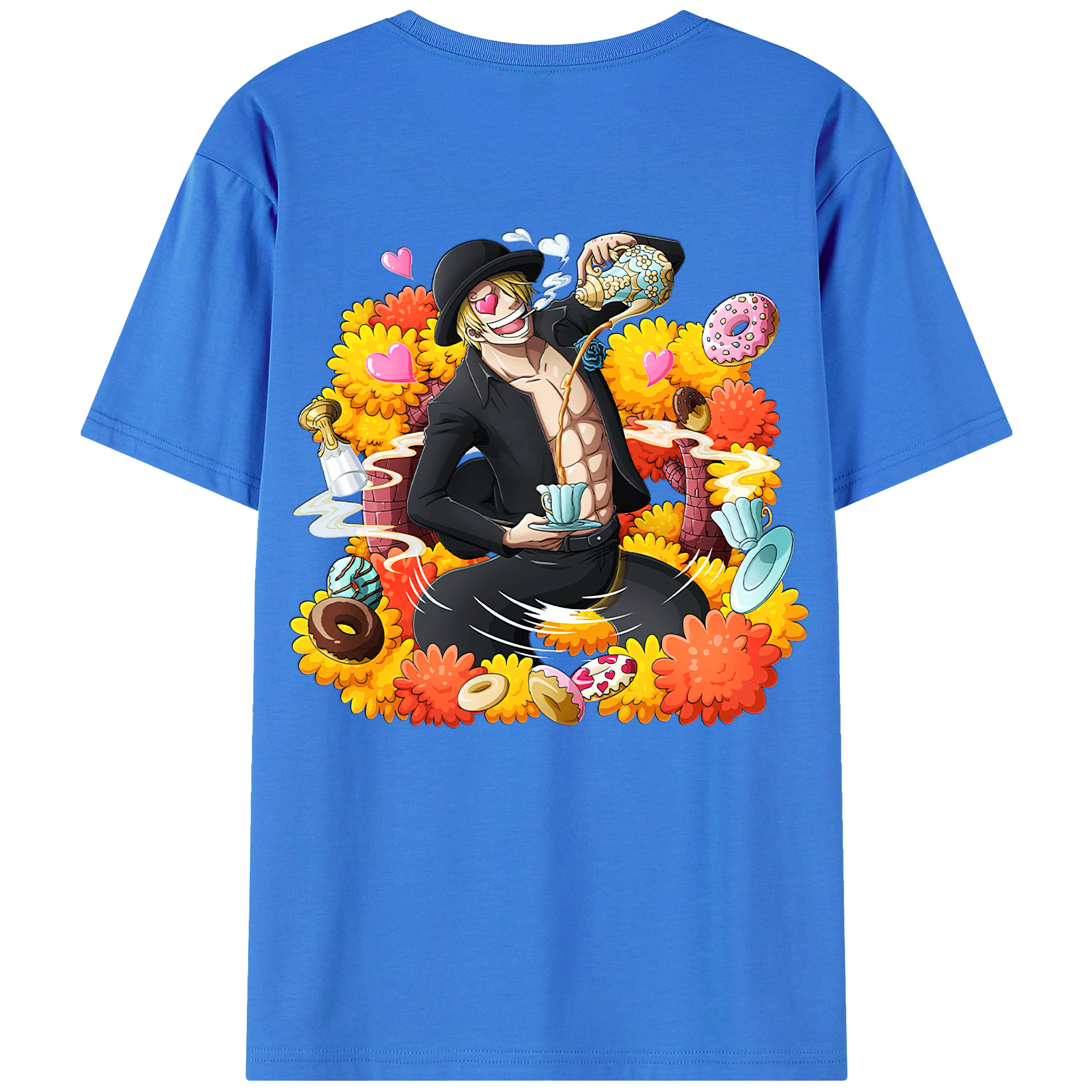 ワンピース サンジ ONE PIECE Sanji 綿100％半袖Tシャツ（背面プリント）