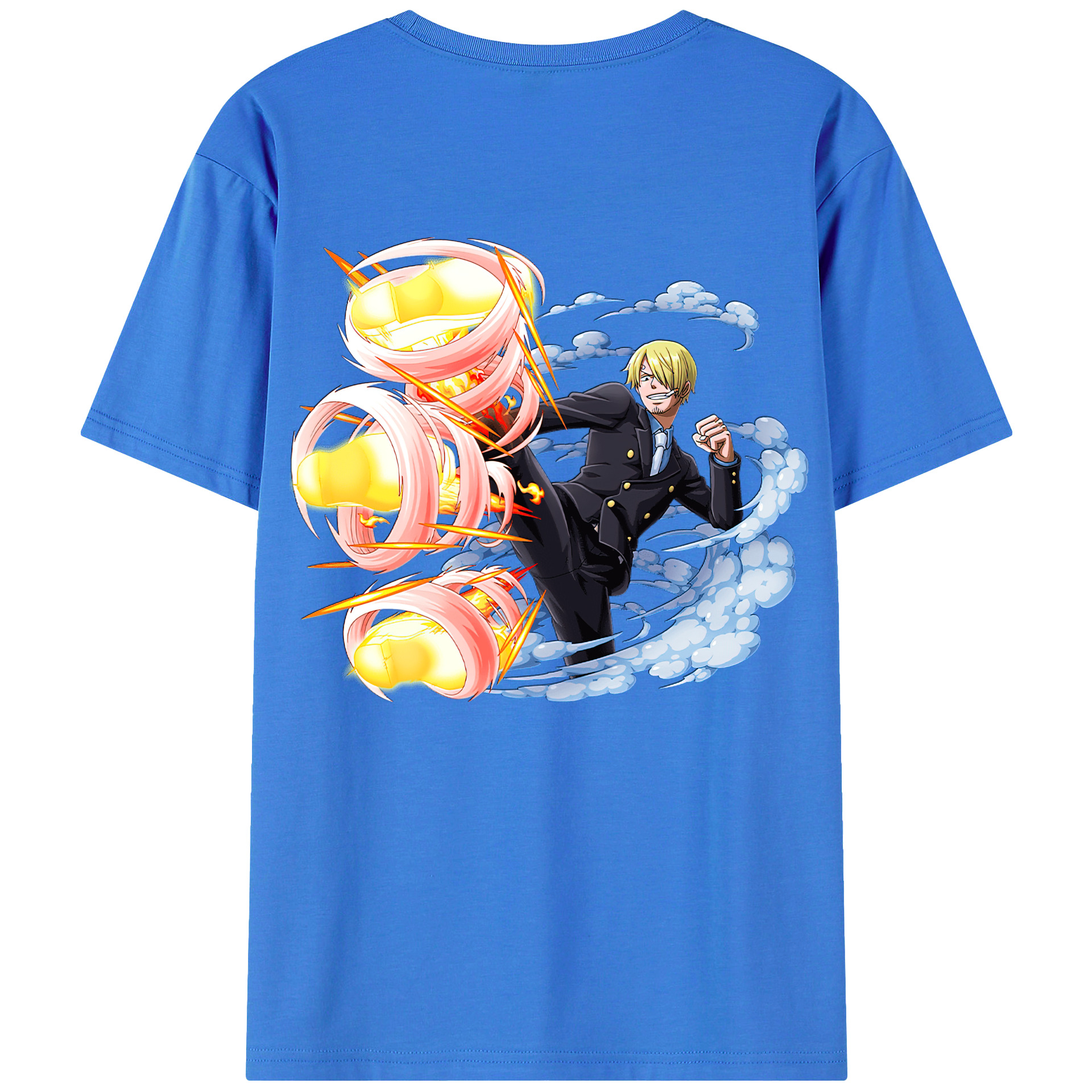 ワンピース サンジ ONE PIECE Sanji 綿100％半袖Tシャツ（背面プリント）