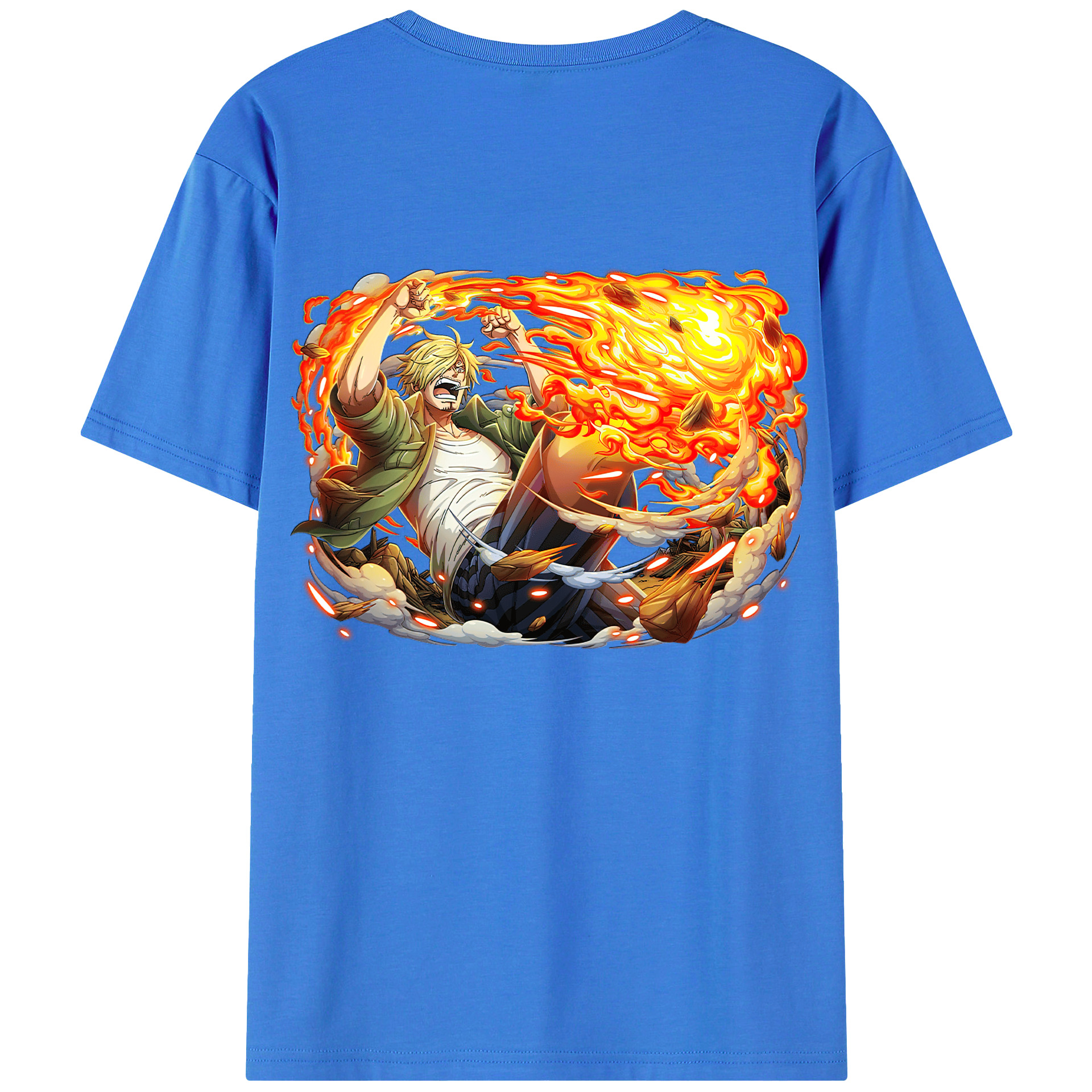 ワンピース サンジ ONE PIECE Sanji 綿100％半袖Tシャツ（背面プリント）