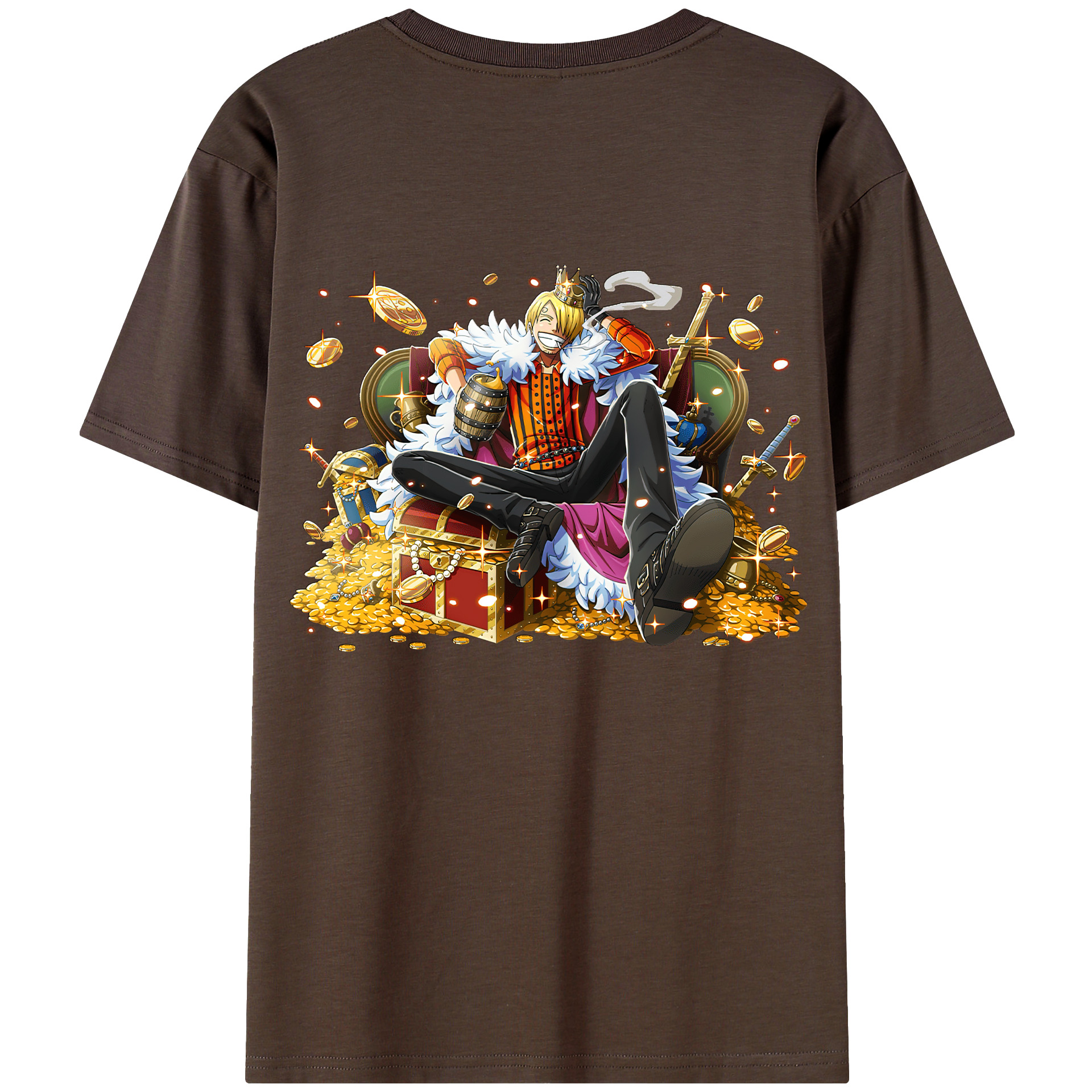 （画像用） ワンピース サンジ ONE PIECE Sanji 綿100％半袖Tシャツ（背面プリント）