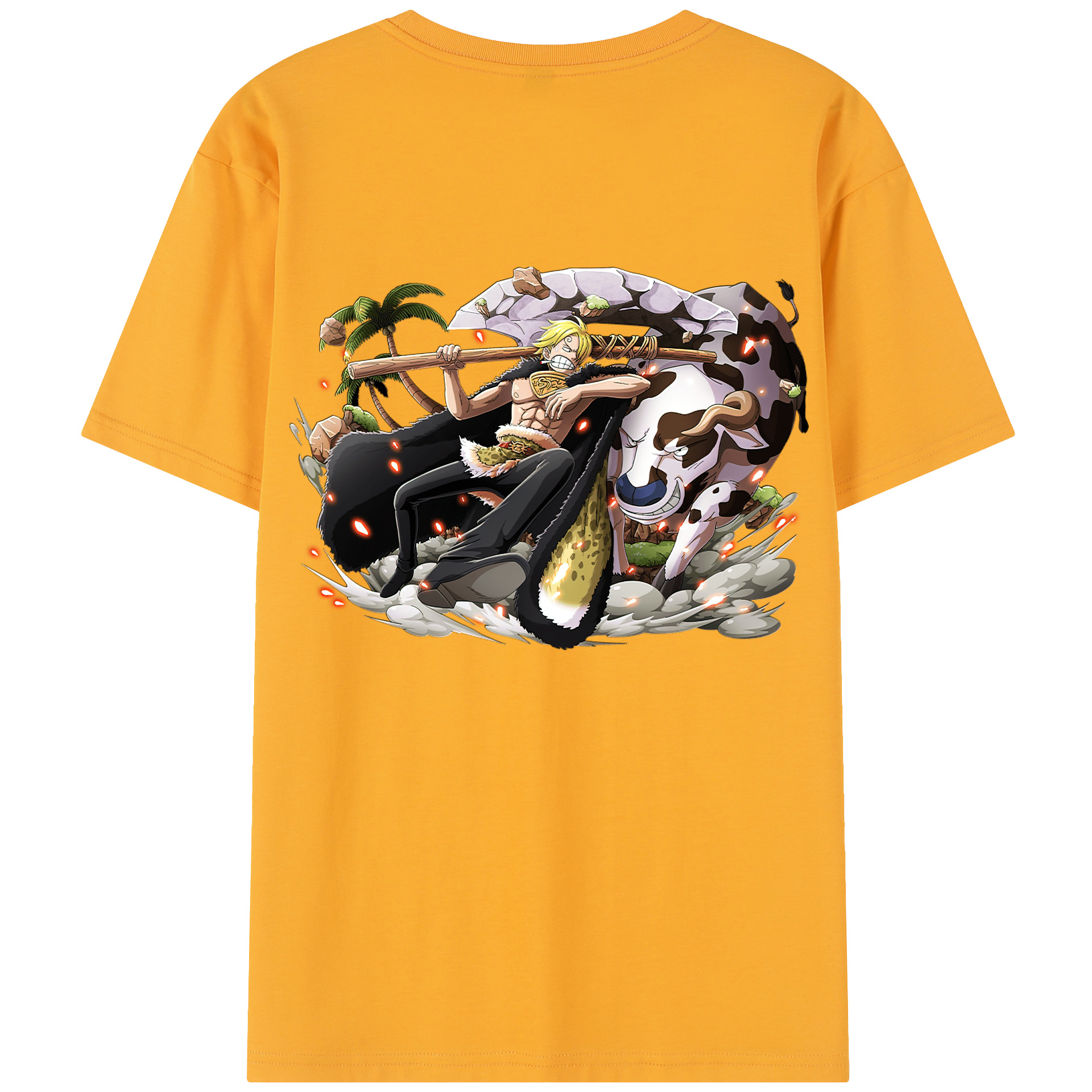 ワンピース サンジ ONE PIECE Sanji 綿100％半袖Tシャツ（背面プリント）