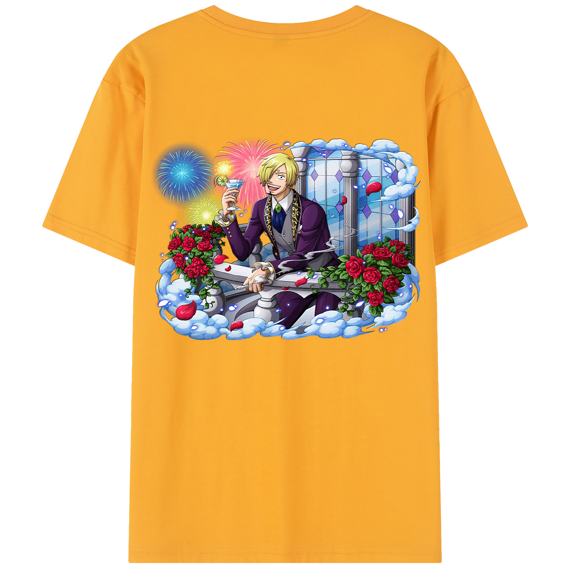 ワンピース サンジ ONE PIECE Sanji 綿100％半袖Tシャツ（背面プリント）