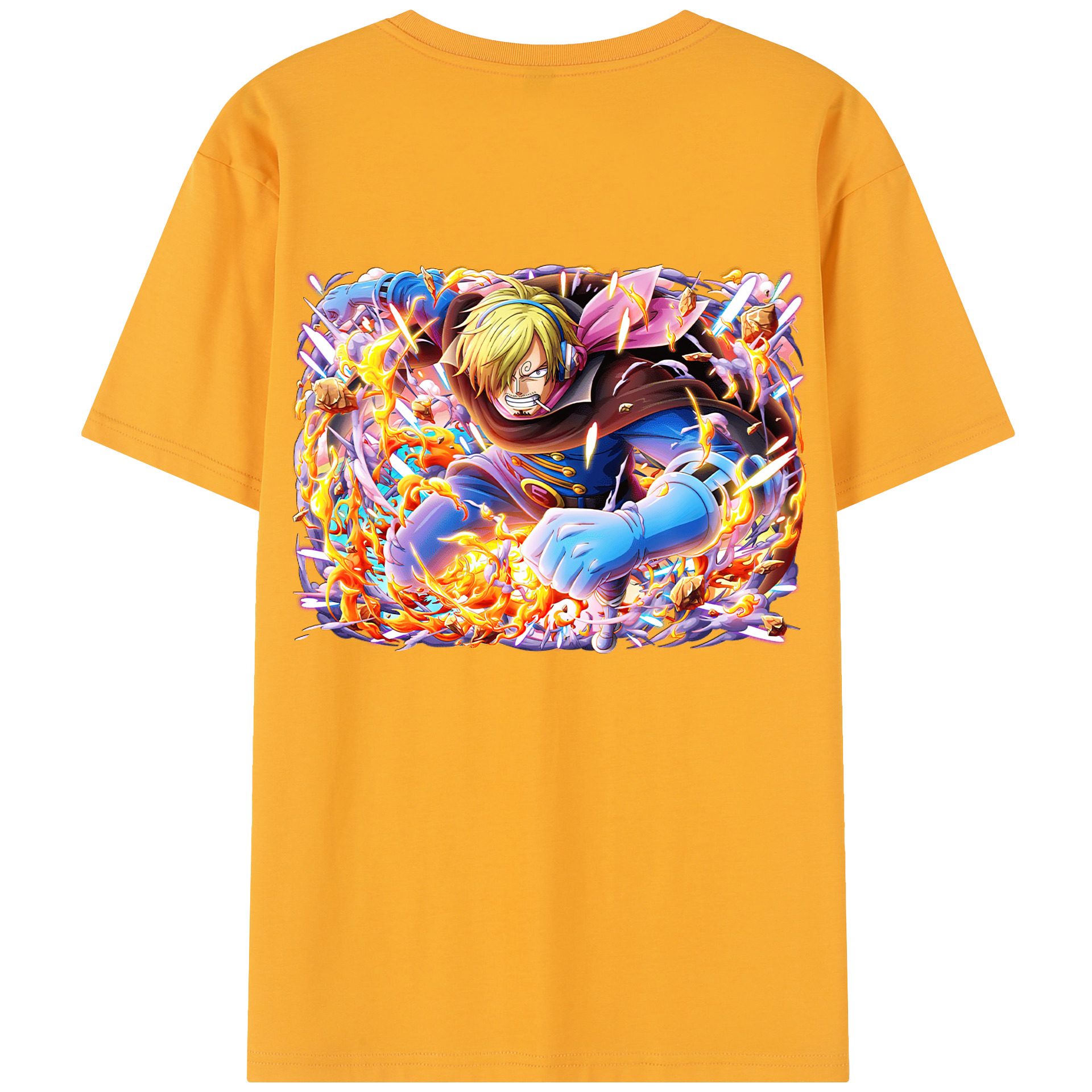 ワンピース サンジ ONE PIECE Sanji 綿100％半袖Tシャツ（背面プリント）