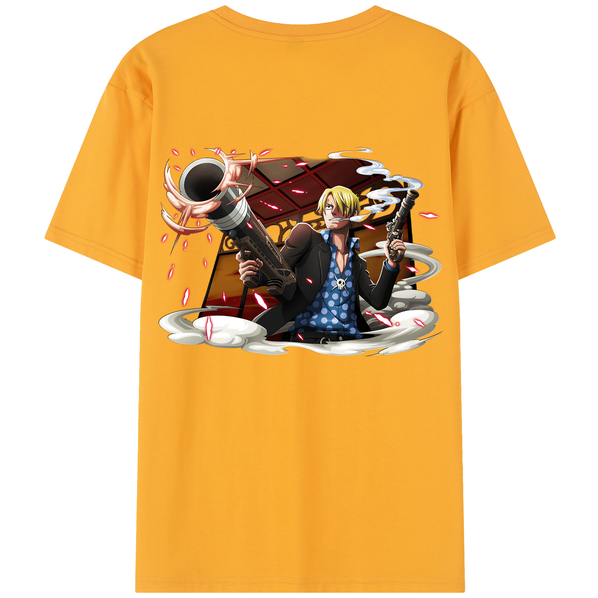 ワンピース サンジ ONE PIECE Sanji 綿100％半袖Tシャツ（背面プリント）