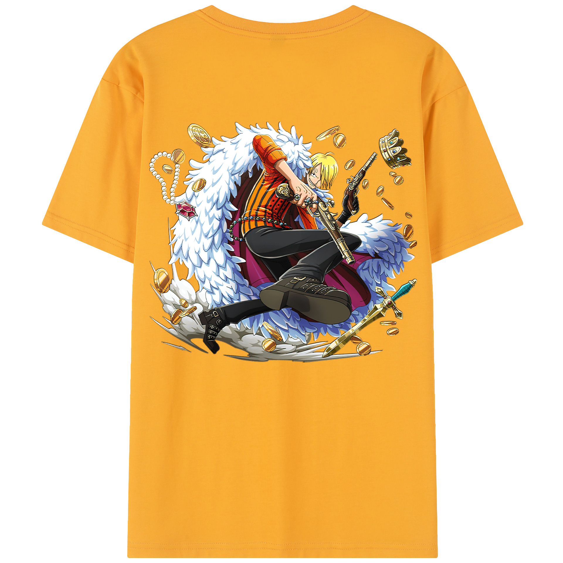 ワンピース サンジ ONE PIECE Sanji 綿100％半袖Tシャツ（背面プリント）