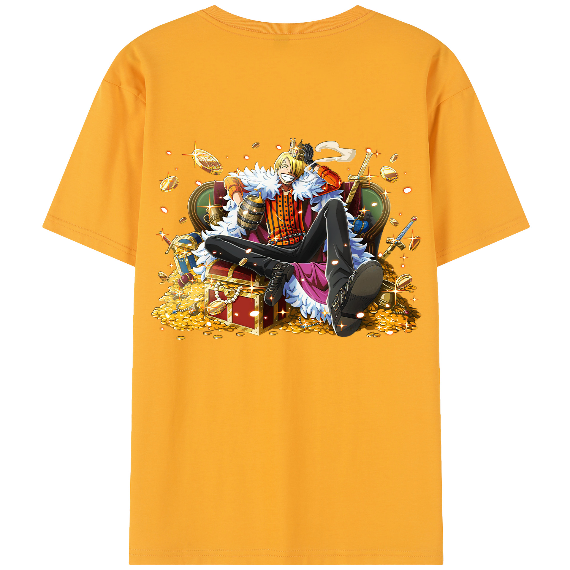 （画像用） ワンピース サンジ ONE PIECE Sanji 綿100％半袖Tシャツ（背面プリント）