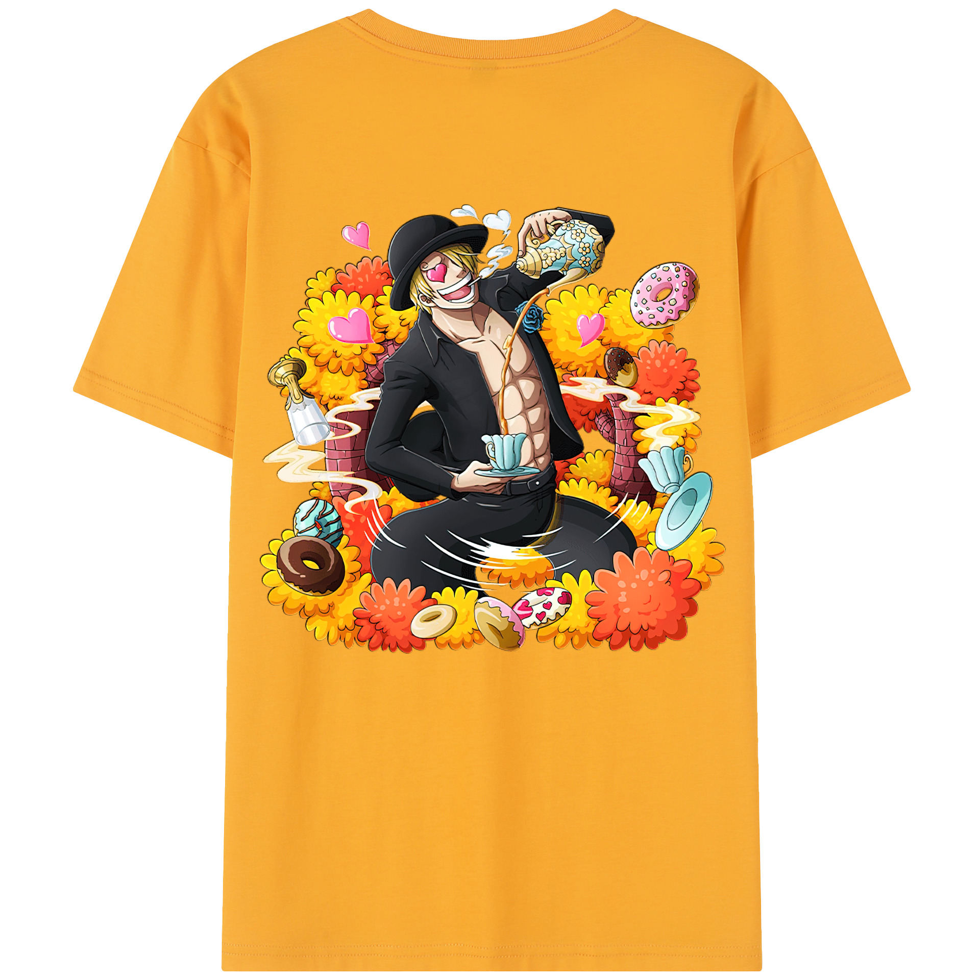 ワンピース サンジ ONE PIECE Sanji 綿100％半袖Tシャツ（背面プリント）