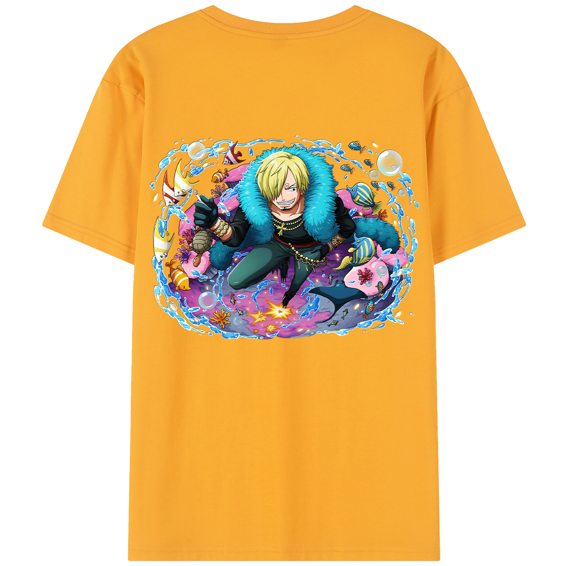 ワンピース サンジ ONE PIECE Sanji 綿100％半袖Tシャツ（背面プリント）