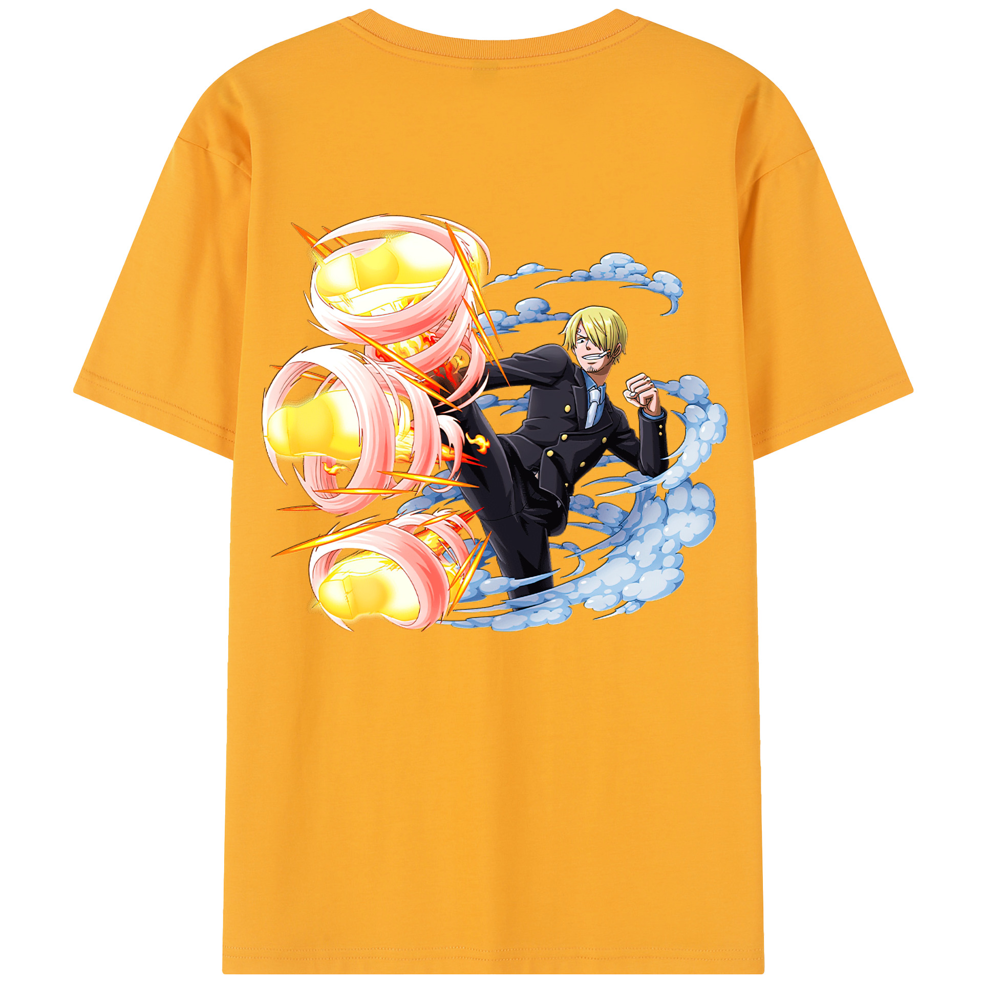 ワンピース サンジ ONE PIECE Sanji 綿100％半袖Tシャツ（背面プリント）