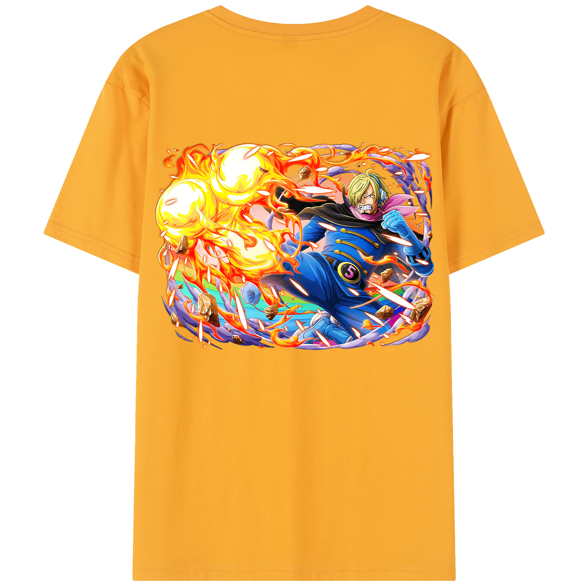 ワンピース サンジ ONE PIECE Sanji 綿100％半袖Tシャツ（背面プリント）