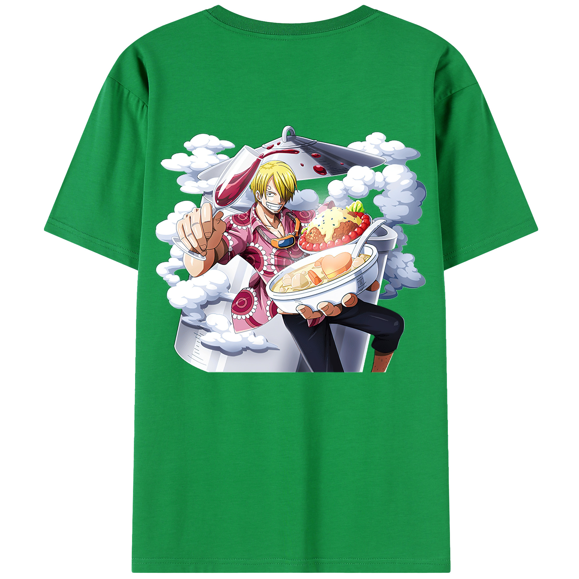 ワンピース サンジ ONE PIECE Sanji 綿100％半袖Tシャツ（背面プリント）