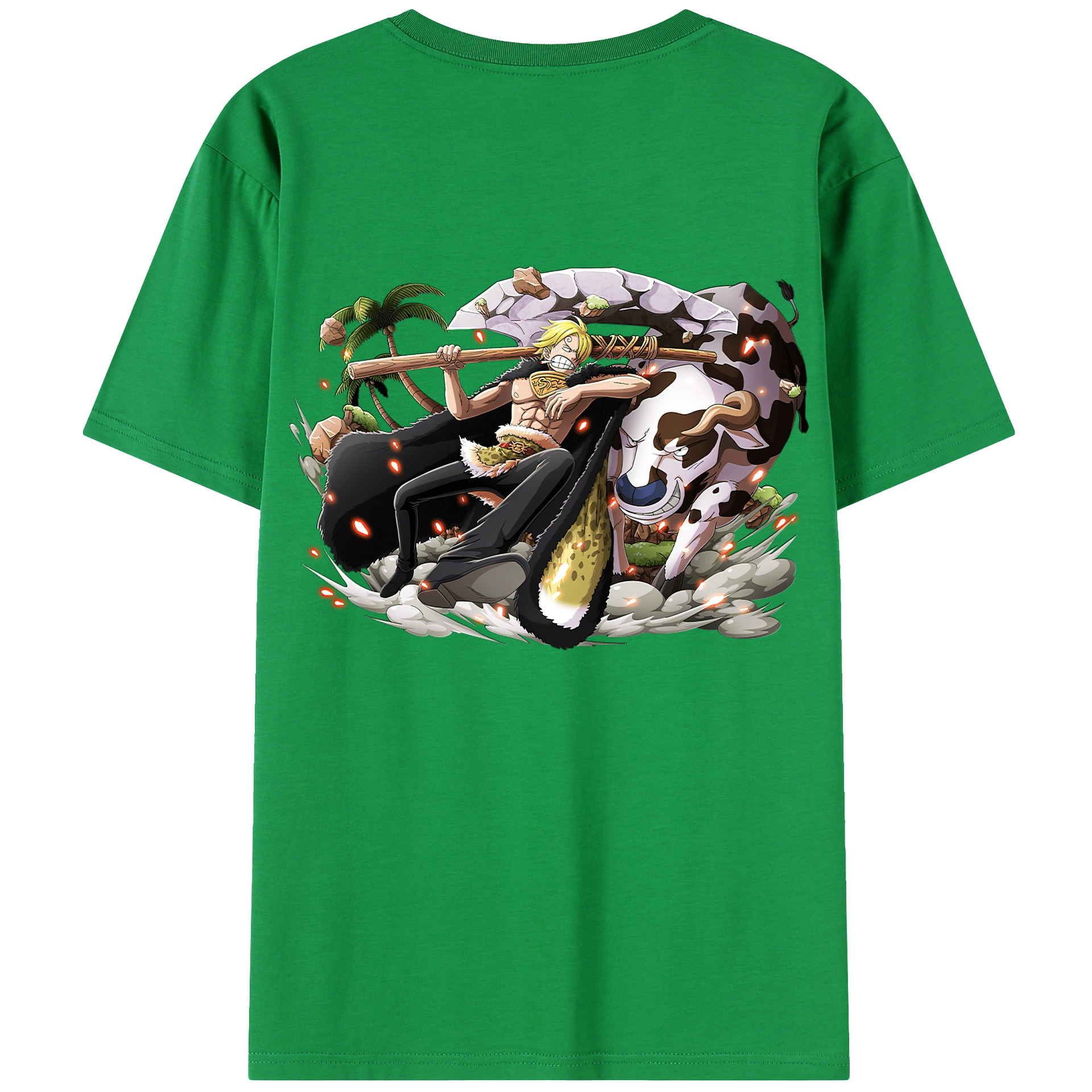 ワンピース サンジ ONE PIECE Sanji 綿100％半袖Tシャツ（背面プリント）