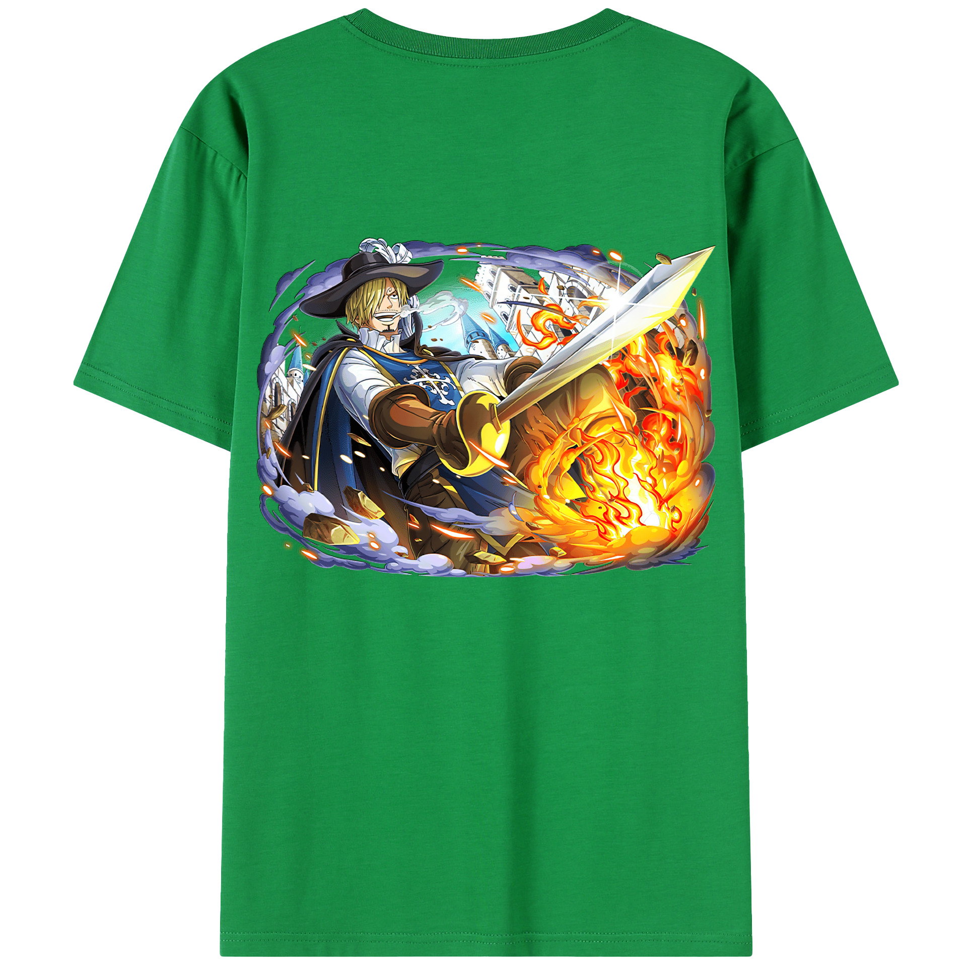 ワンピース サンジ ONE PIECE Sanji 綿100％半袖Tシャツ（背面プリント）