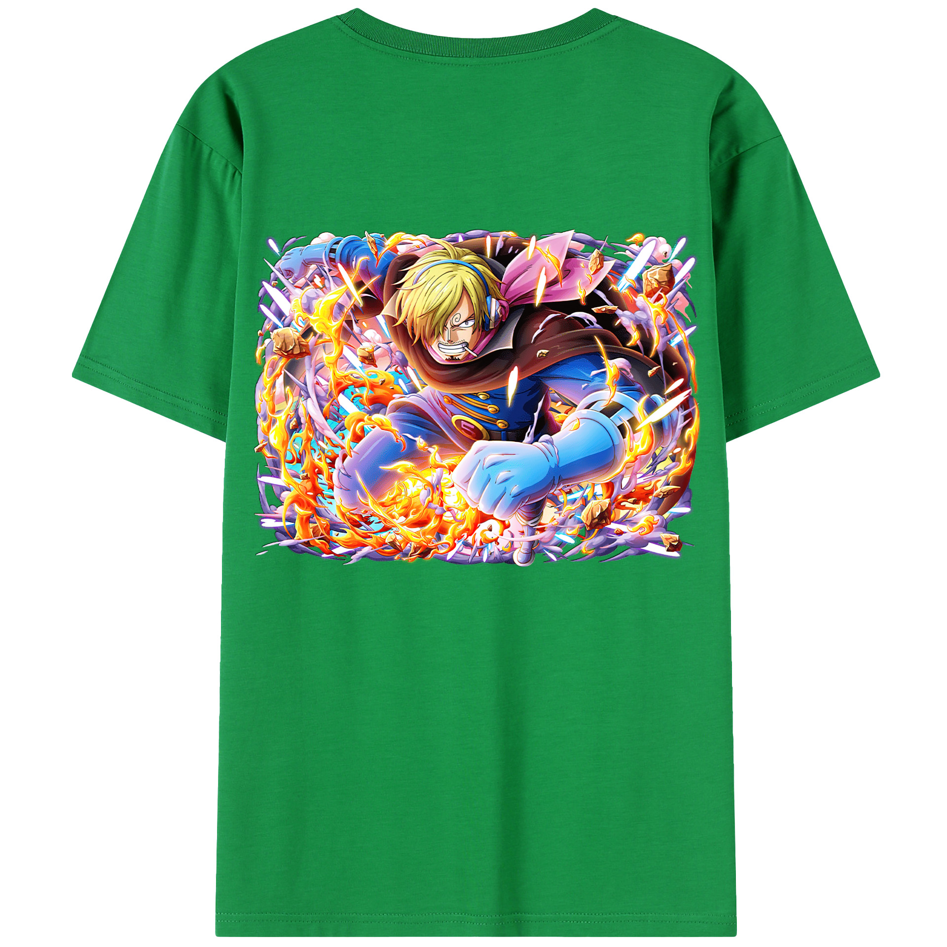 ワンピース サンジ ONE PIECE Sanji 綿100％半袖Tシャツ（背面プリント）
