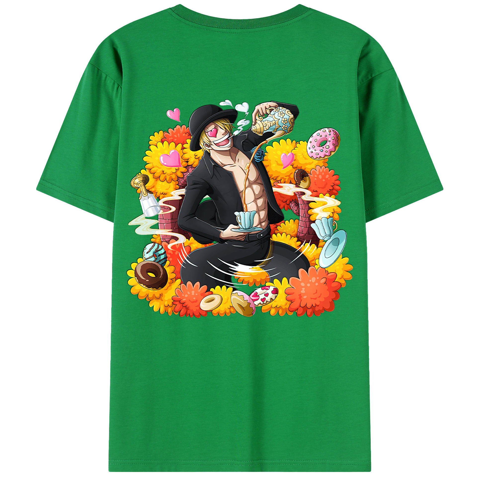 ワンピース サンジ ONE PIECE Sanji 綿100％半袖Tシャツ（背面プリント）