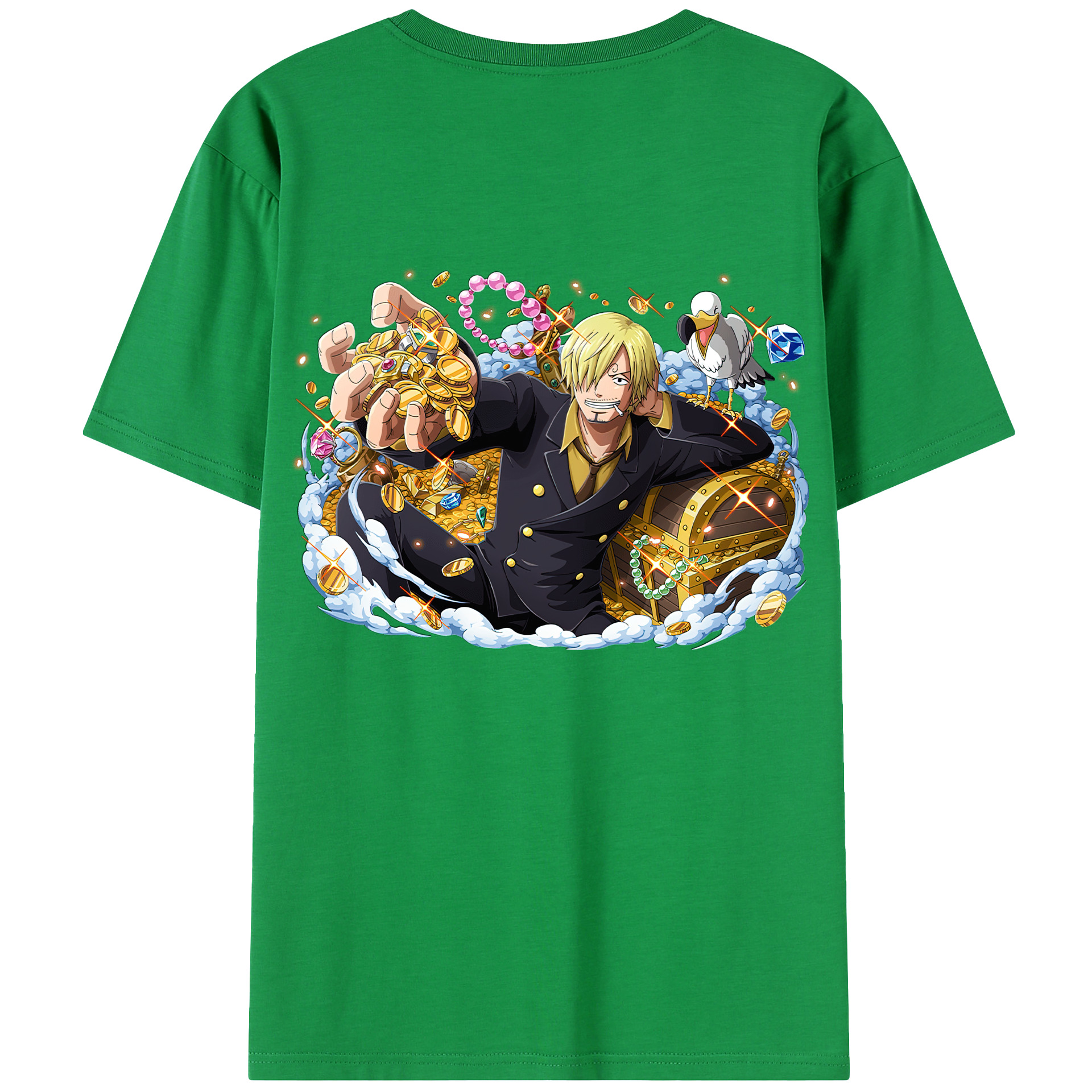 ワンピース サンジ ONE PIECE Sanji 綿100％半袖Tシャツ（背面プリント）