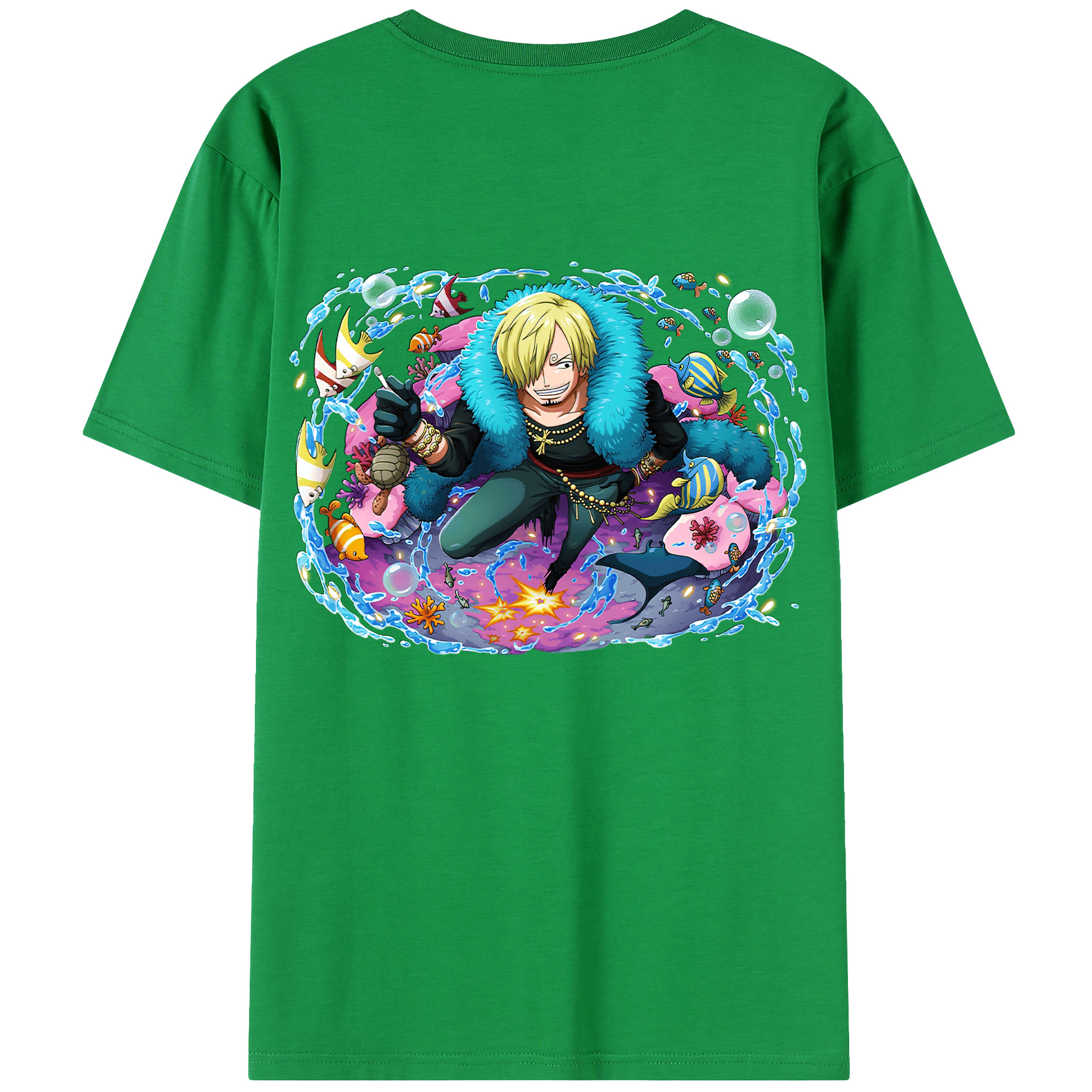 ワンピース サンジ ONE PIECE Sanji 綿100％半袖Tシャツ（背面プリント）