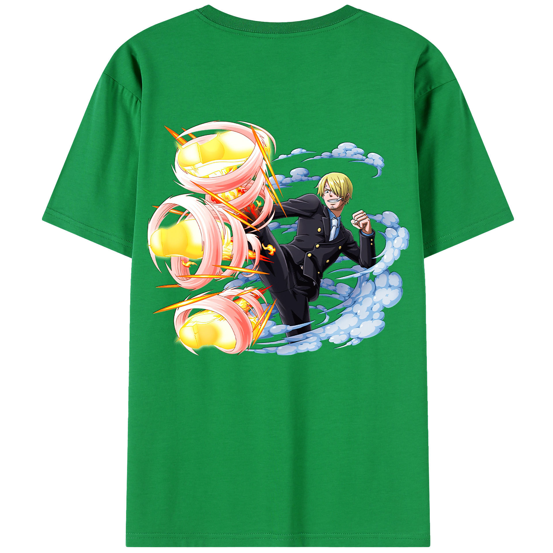 ワンピース サンジ ONE PIECE Sanji 綿100％半袖Tシャツ（背面プリント）