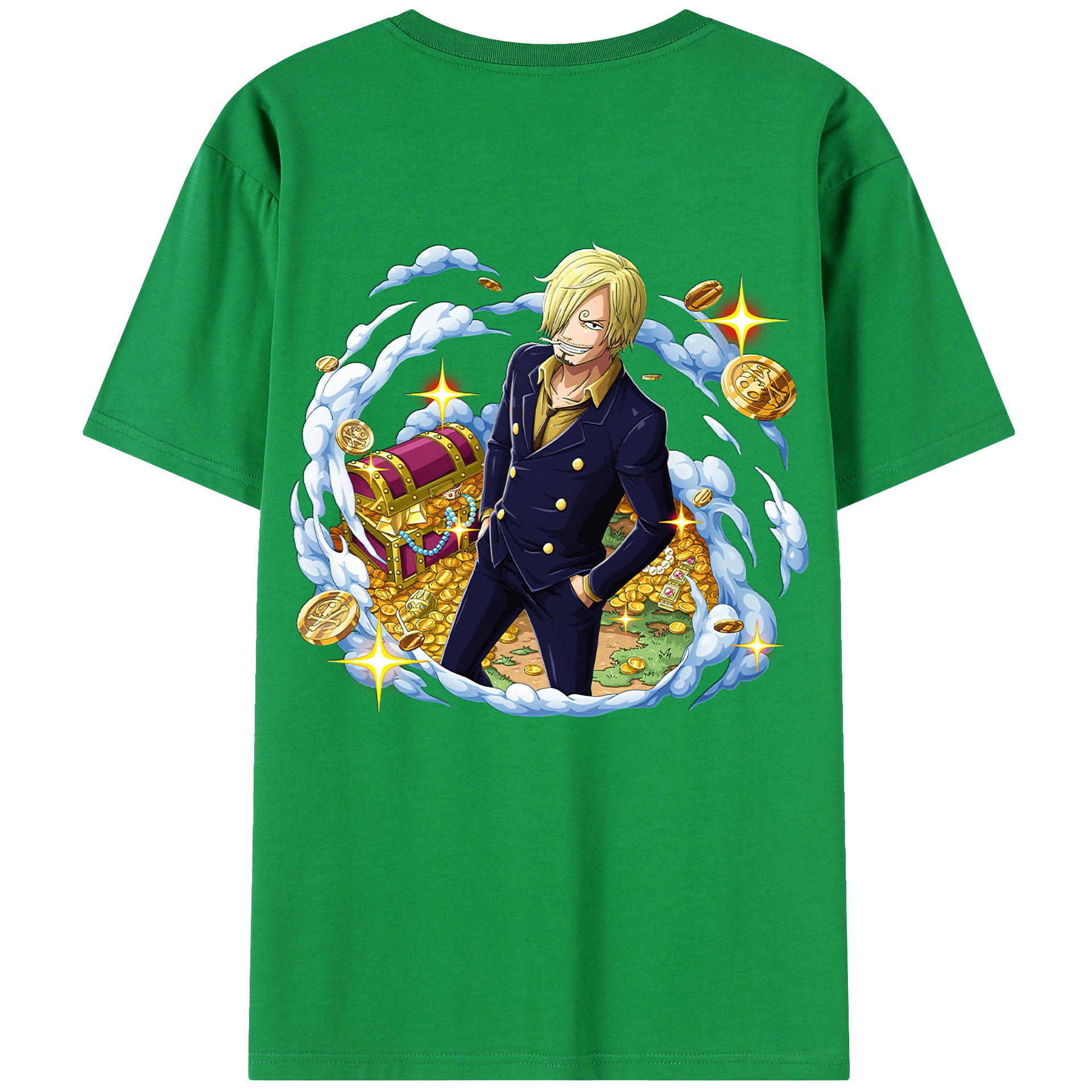 ワンピース サンジ ONE PIECE Sanji 綿100％半袖Tシャツ（背面プリント）