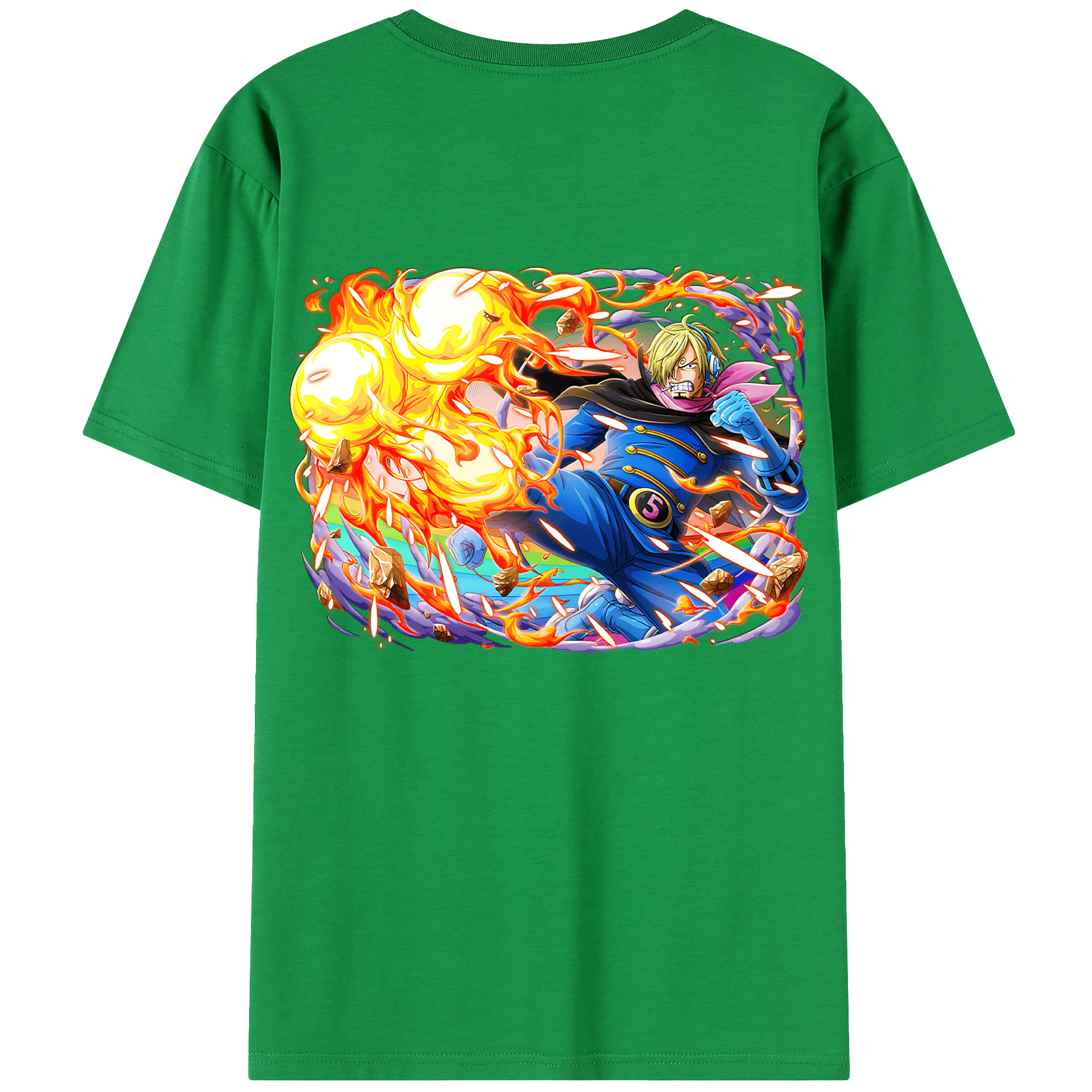 ワンピース サンジ ONE PIECE Sanji 綿100％半袖Tシャツ（背面プリント）