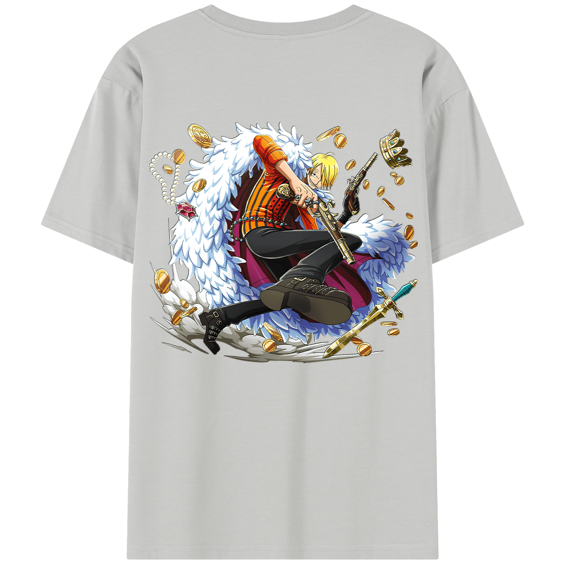 ワンピース サンジ ONE PIECE Sanji 綿100％半袖Tシャツ（背面プリント）