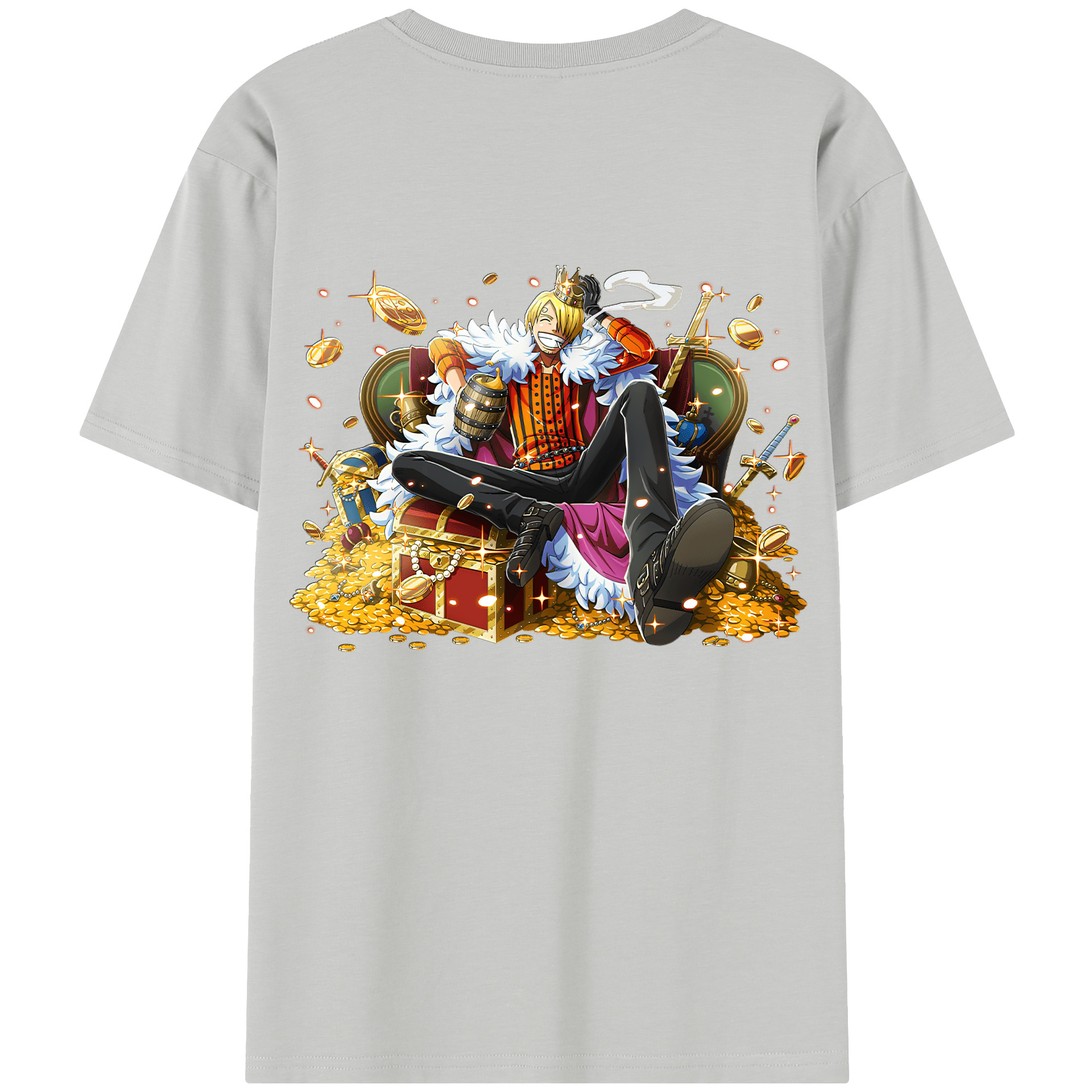 （画像用） ワンピース サンジ ONE PIECE Sanji 綿100％半袖Tシャツ（背面プリント）
