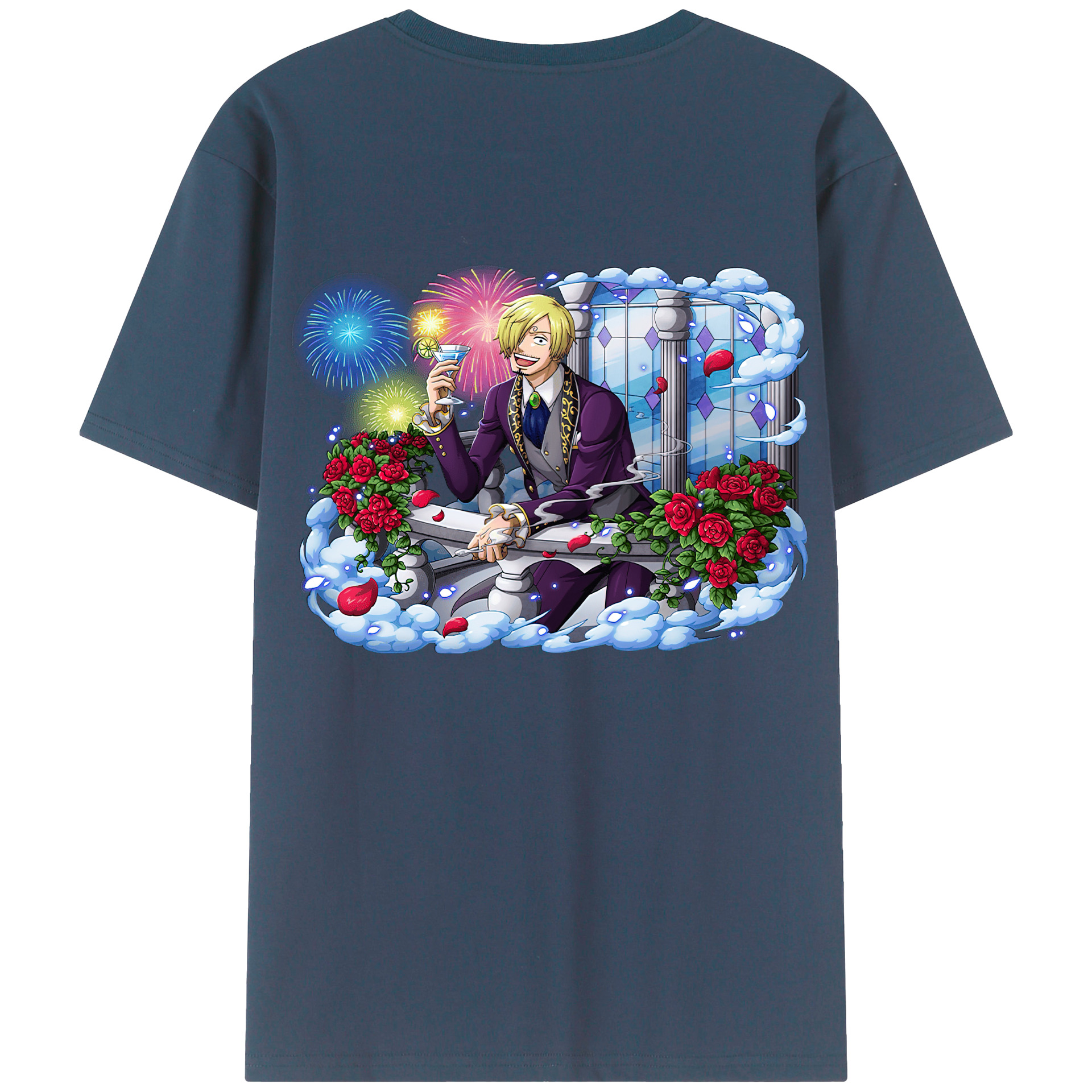 ワンピース サンジ ONE PIECE Sanji 綿100％半袖Tシャツ（背面プリント）