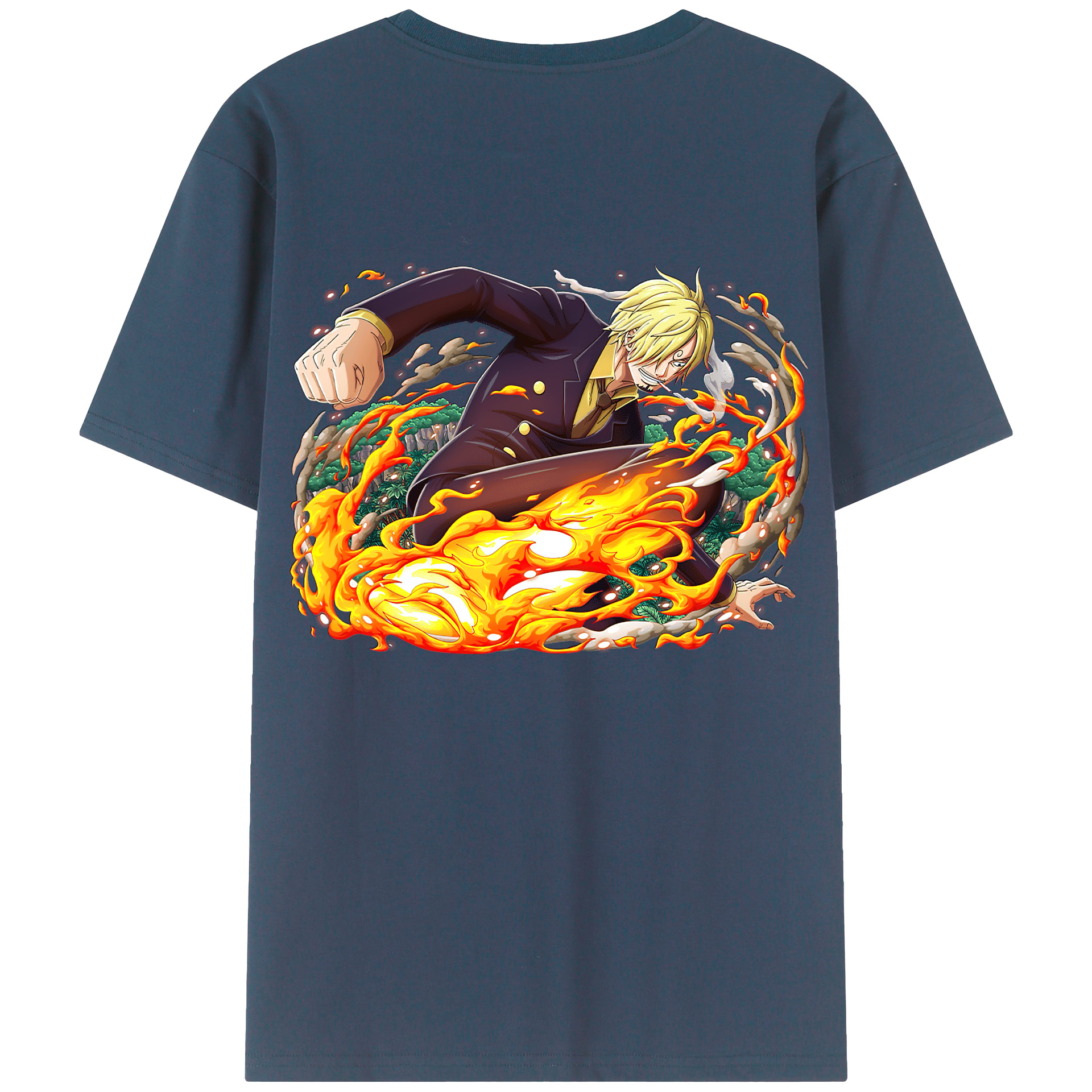 ワンピース サンジ ONE PIECE Sanji 綿100％半袖Tシャツ（背面プリント）