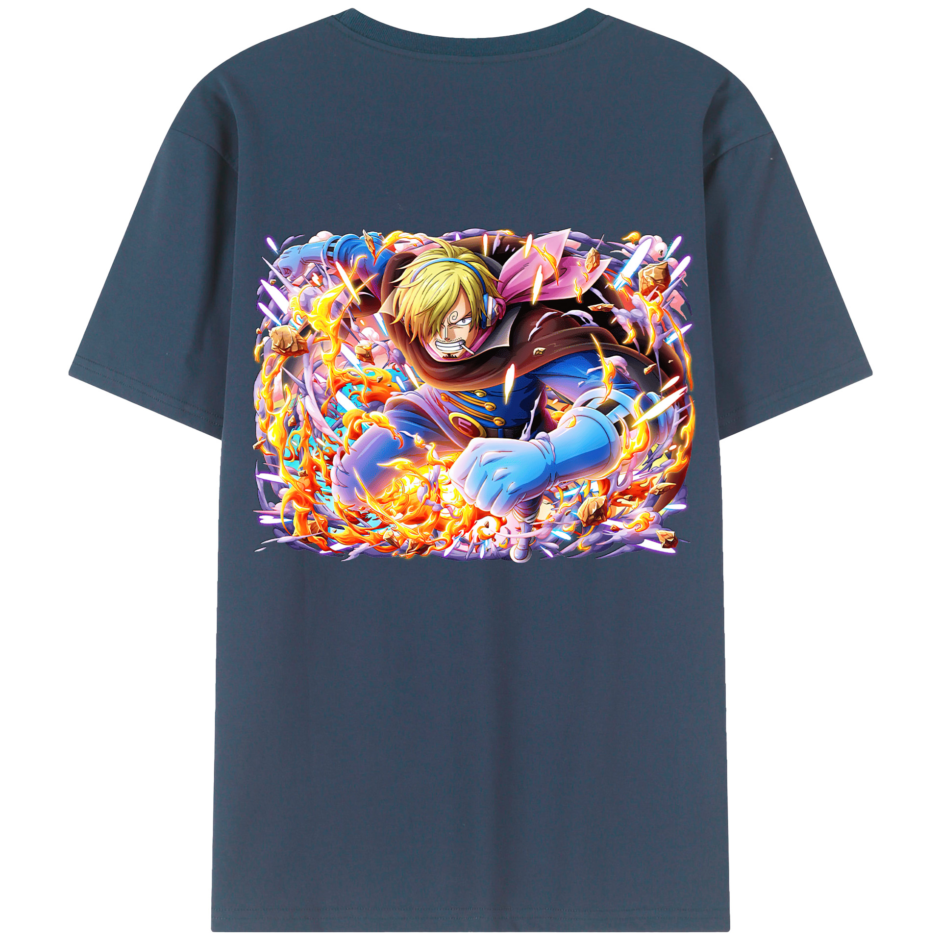ワンピース サンジ ONE PIECE Sanji 綿100％半袖Tシャツ（背面プリント）
