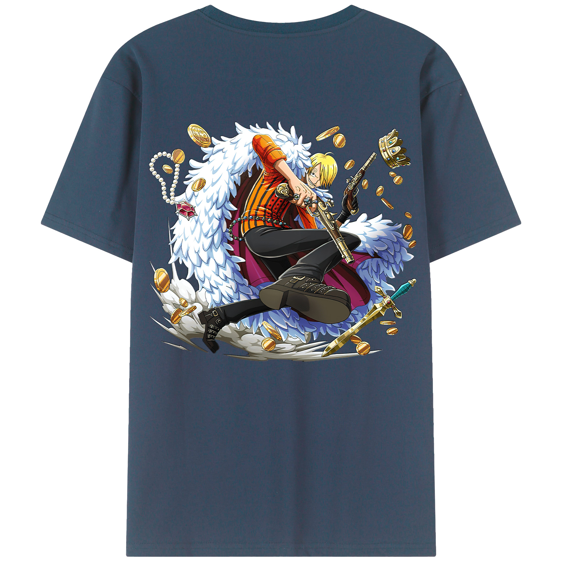ワンピース サンジ ONE PIECE Sanji 綿100％半袖Tシャツ（背面プリント）