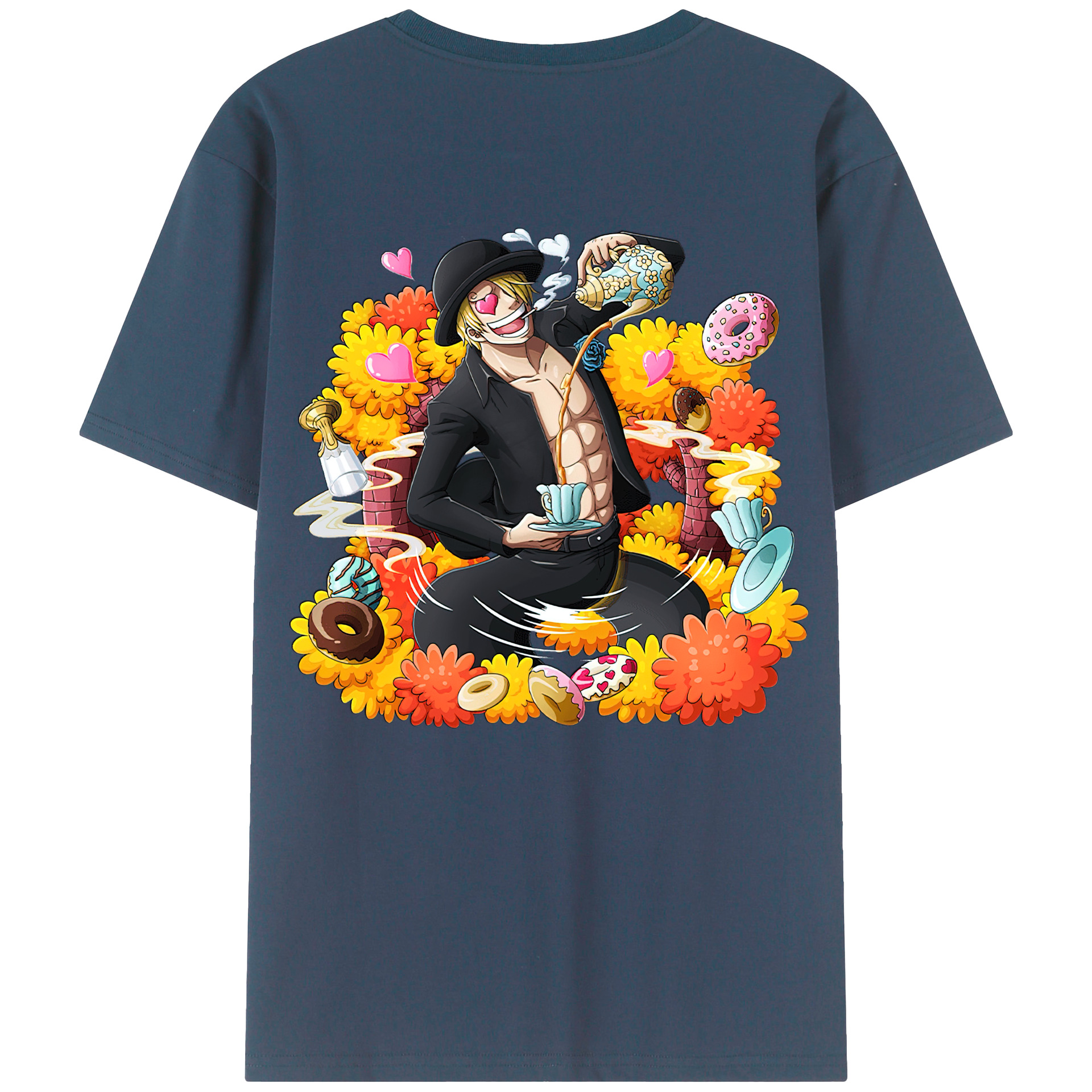 ワンピース サンジ ONE PIECE Sanji 綿100％半袖Tシャツ（背面プリント）