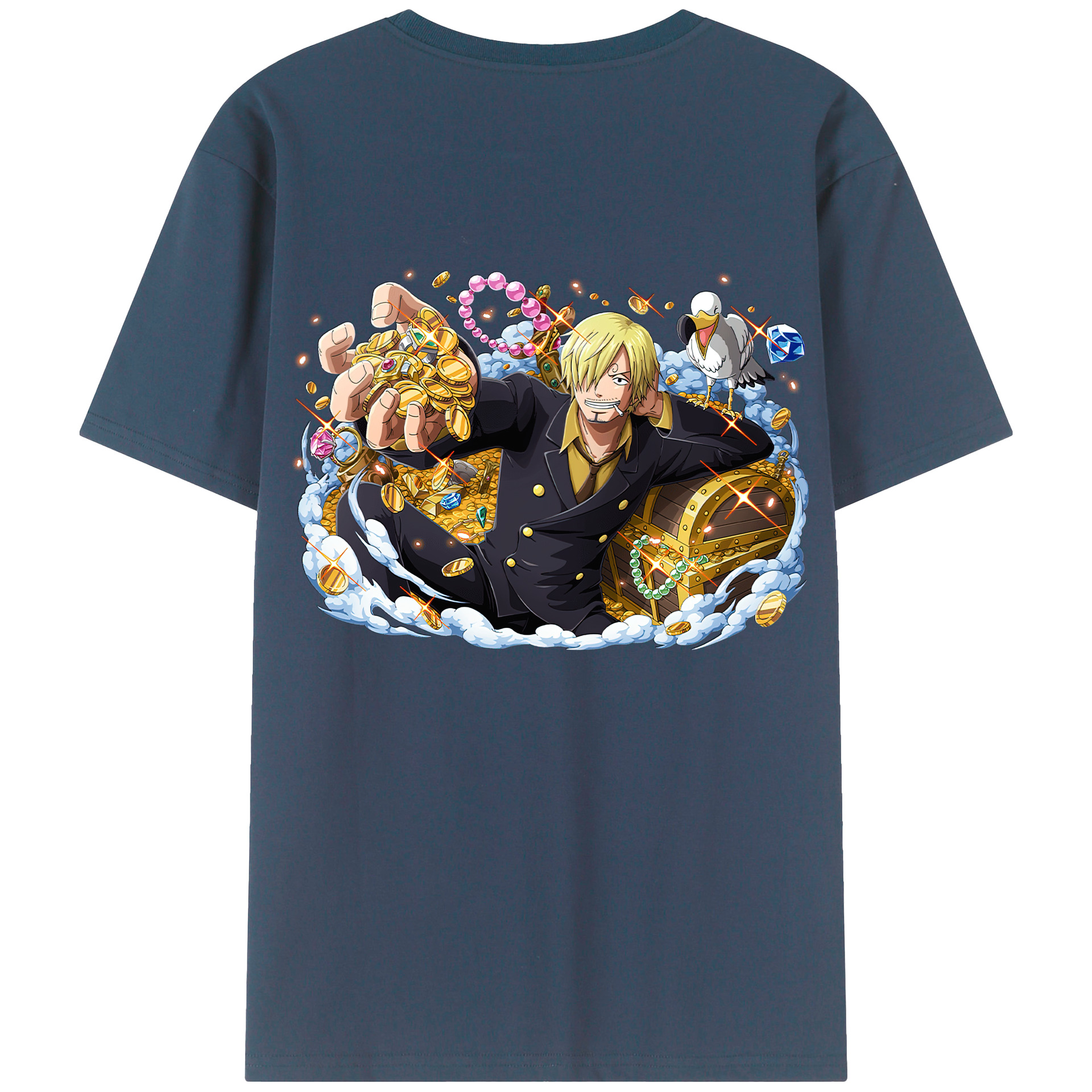 ワンピース サンジ ONE PIECE Sanji 綿100％半袖Tシャツ（背面プリント）