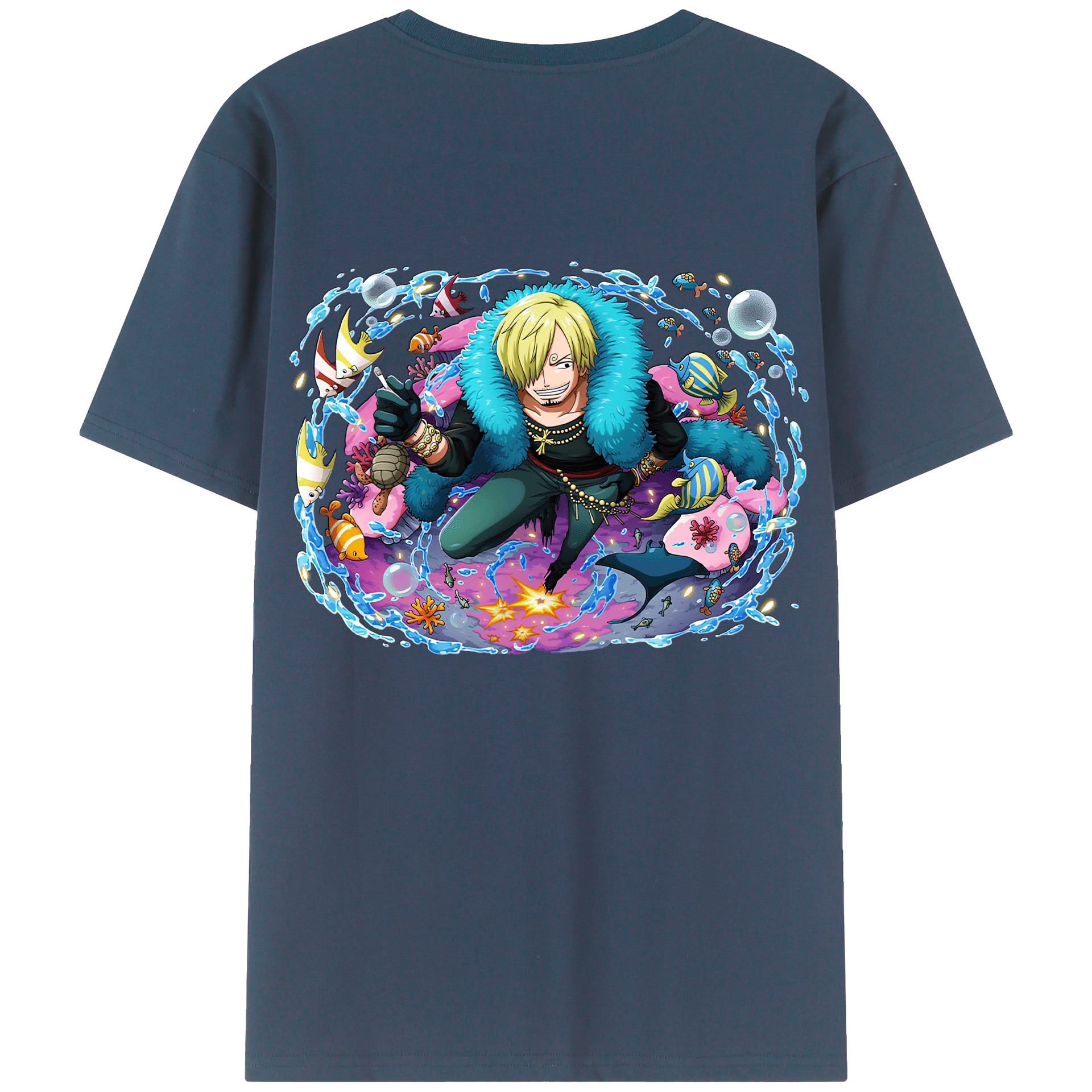 ワンピース サンジ ONE PIECE Sanji 綿100％半袖Tシャツ（背面プリント）
