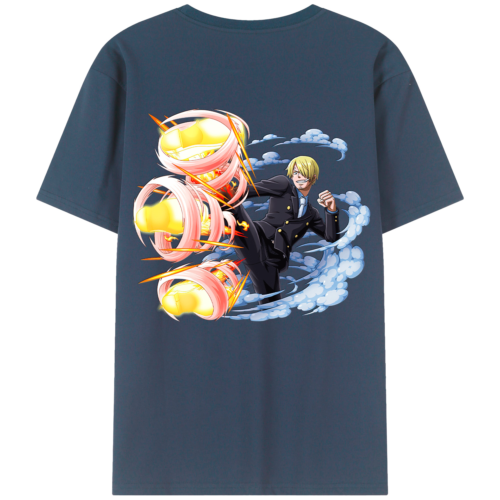 ワンピース サンジ ONE PIECE Sanji 綿100％半袖Tシャツ（背面プリント）