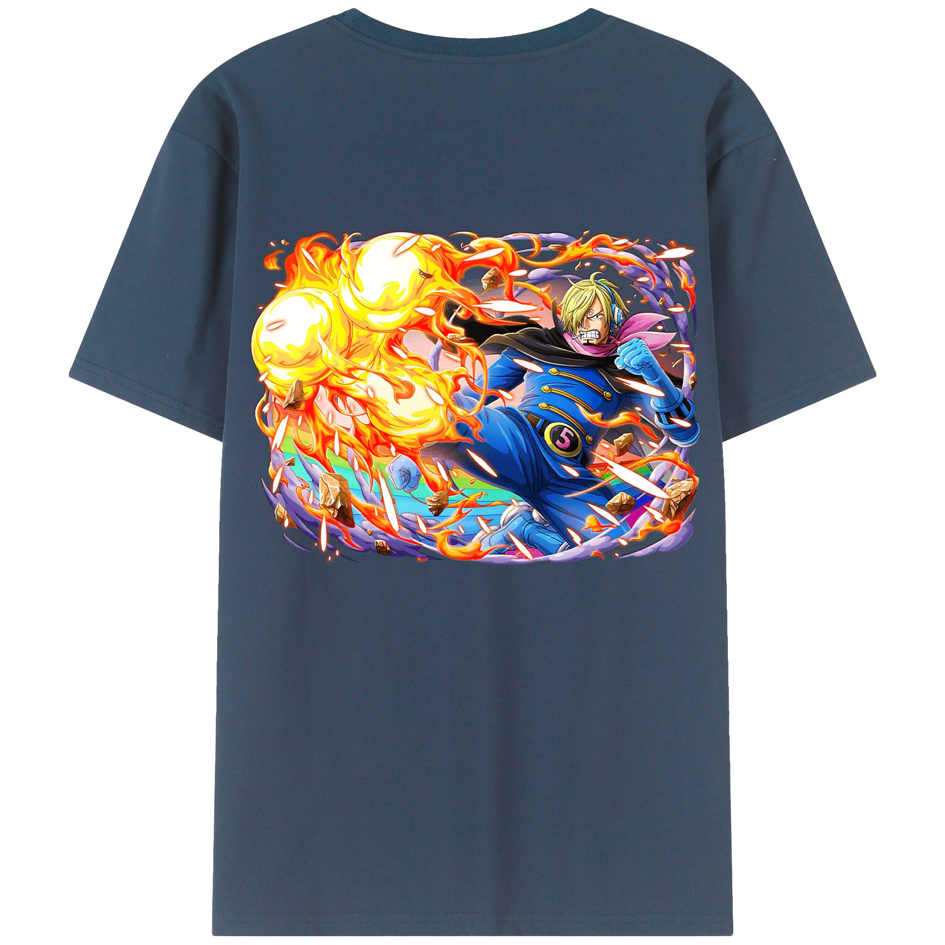 ワンピース サンジ ONE PIECE Sanji 綿100％半袖Tシャツ（背面プリント）