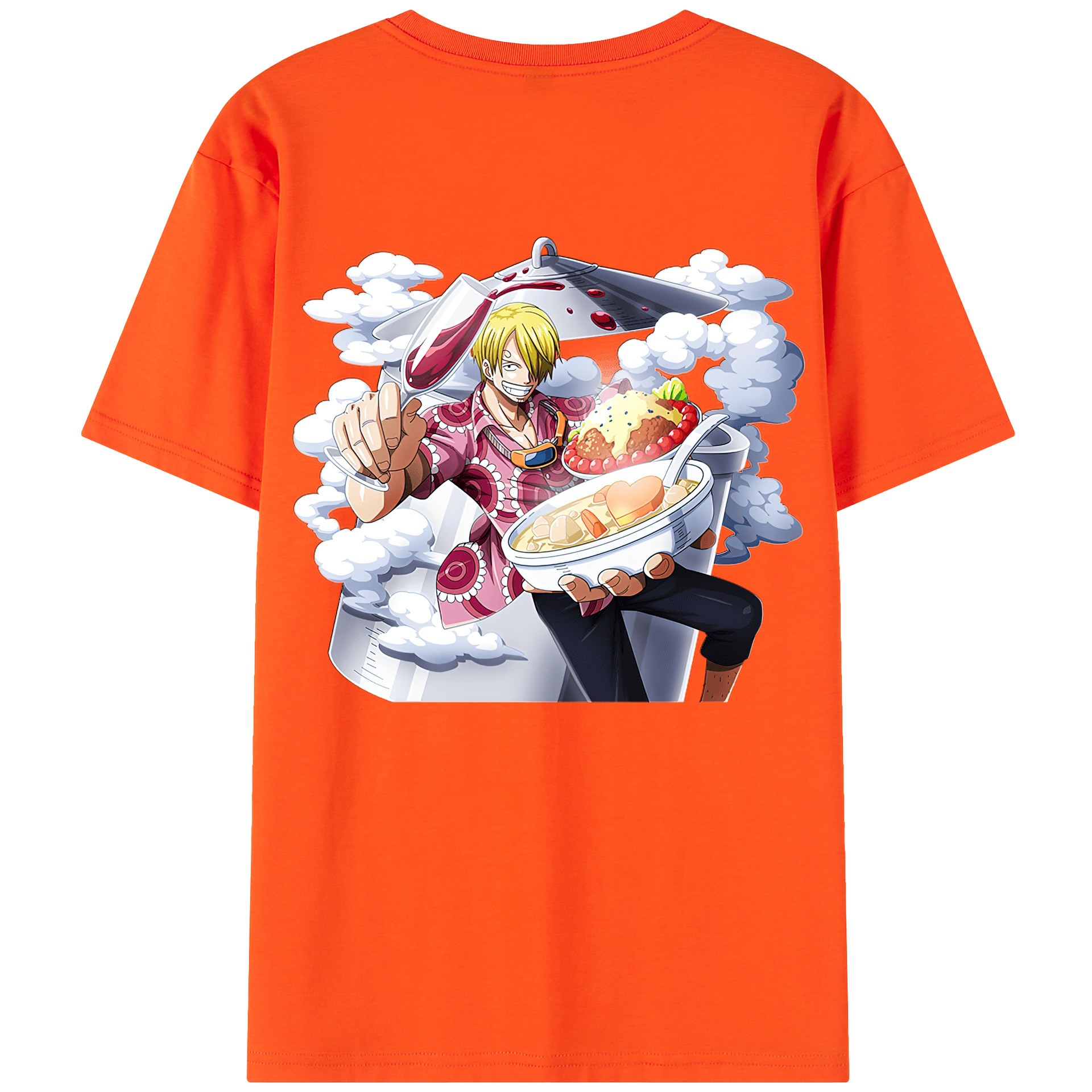 ワンピース サンジ ONE PIECE Sanji 綿100％半袖Tシャツ（背面プリント）