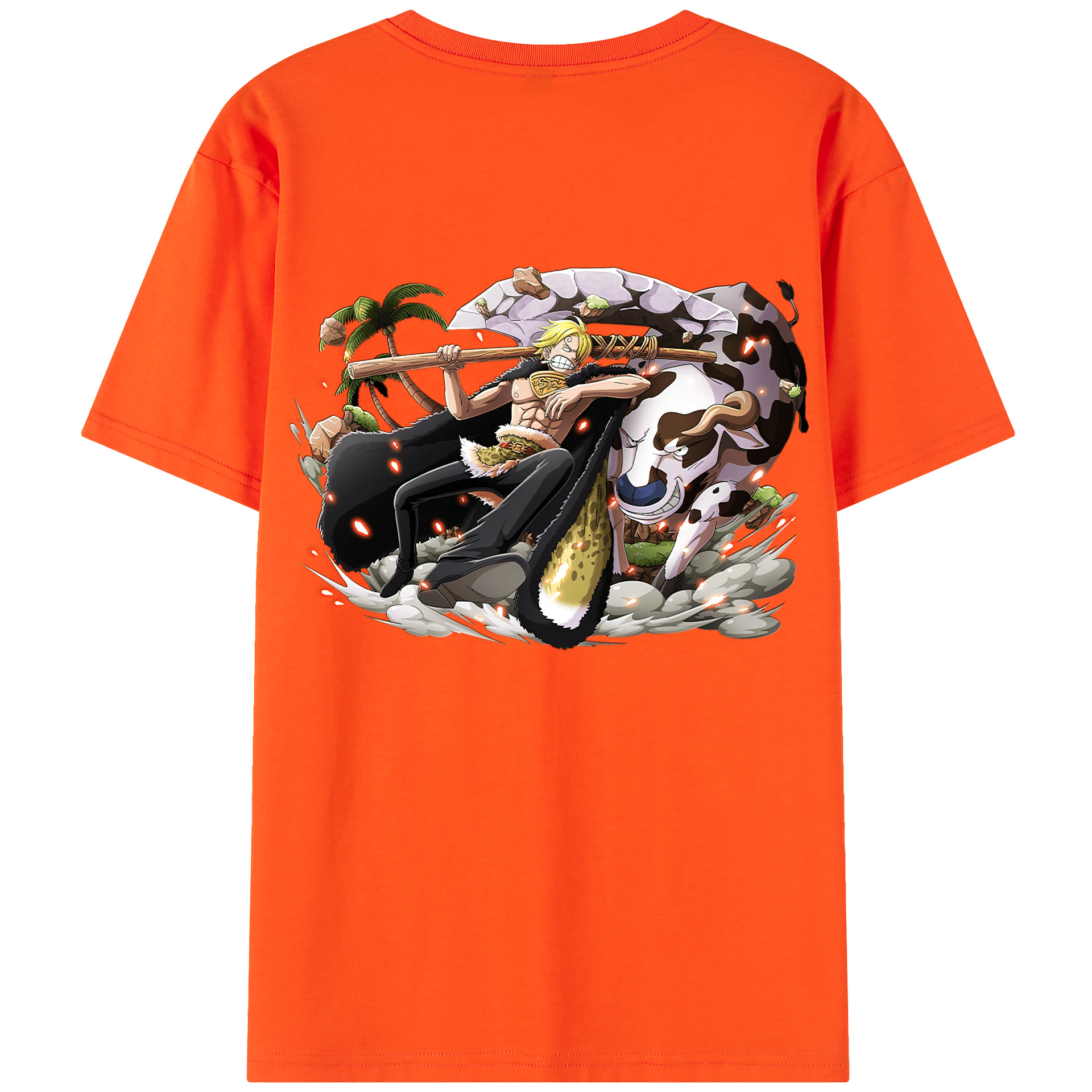 ワンピース サンジ ONE PIECE Sanji 綿100％半袖Tシャツ（背面プリント）