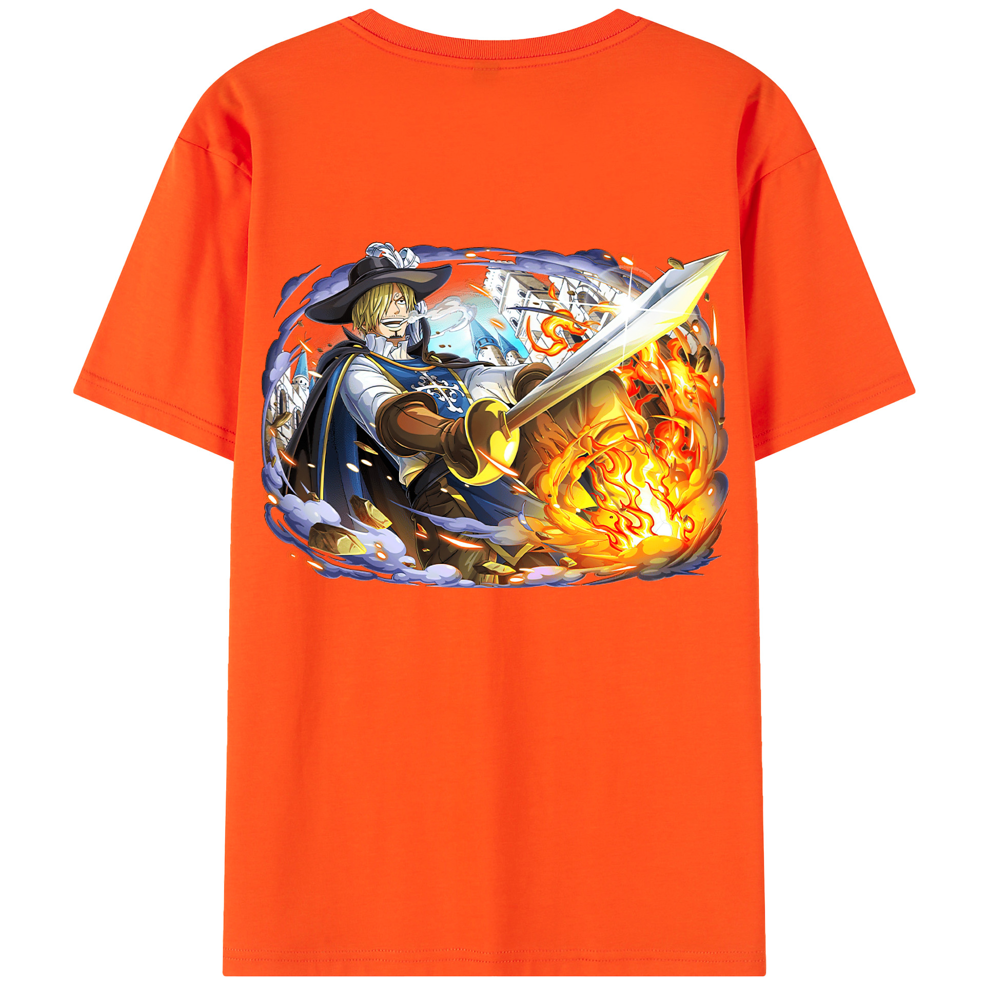 ワンピース サンジ ONE PIECE Sanji 綿100％半袖Tシャツ（背面プリント）