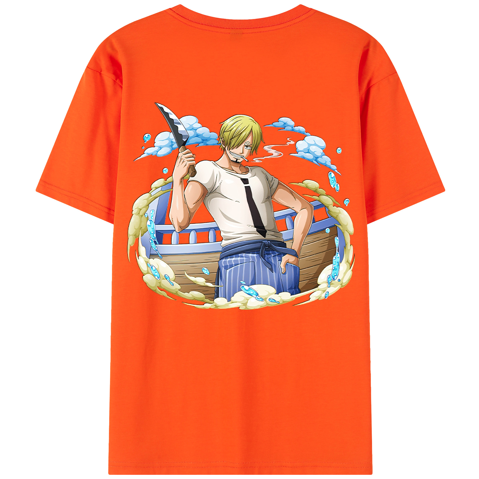 ワンピース サンジ ONE PIECE Sanji 綿100％半袖Tシャツ（背面プリント）