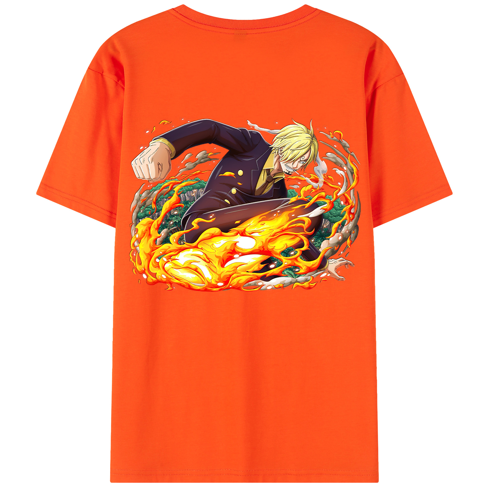 ワンピース サンジ ONE PIECE Sanji 綿100％半袖Tシャツ（背面プリント）
