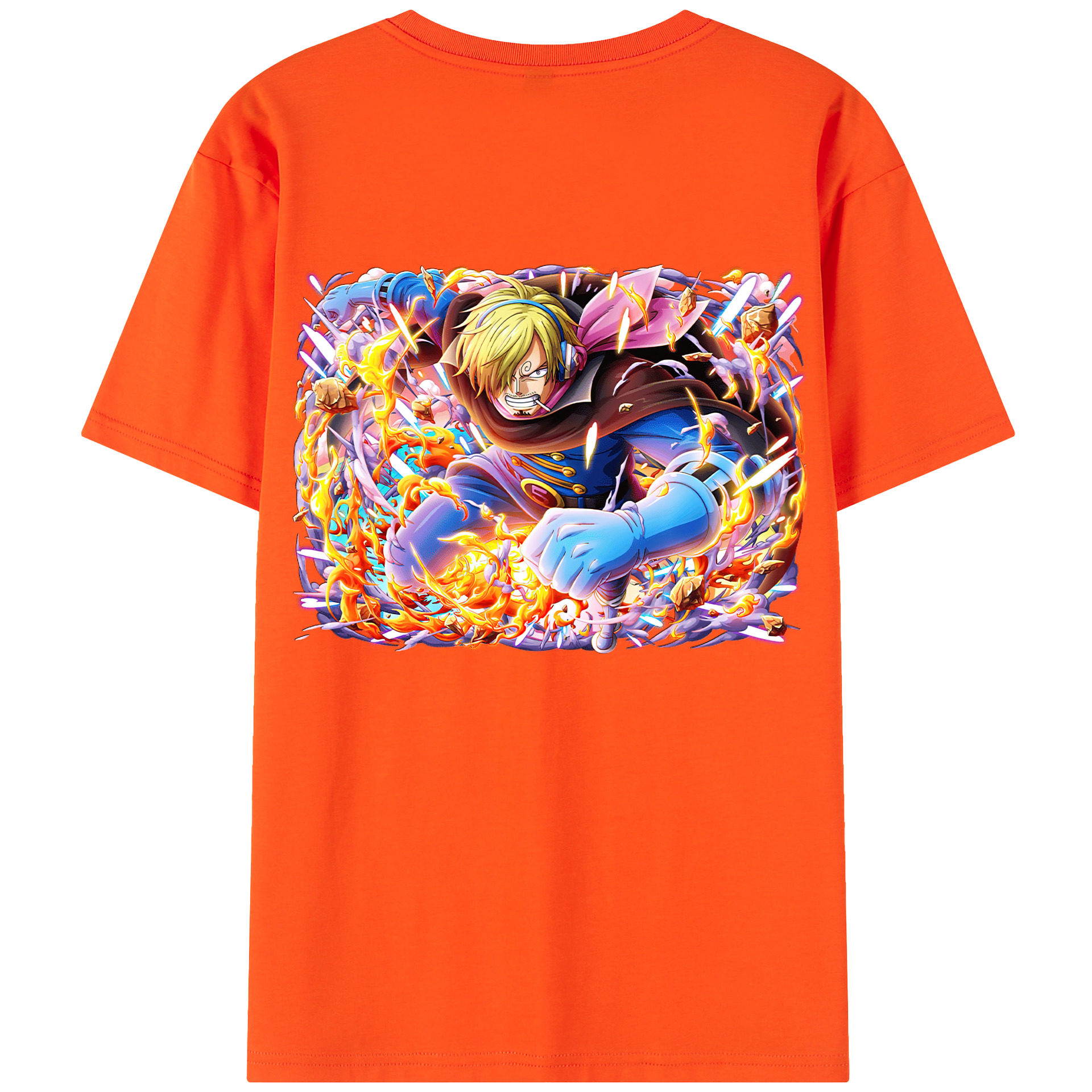 ワンピース サンジ ONE PIECE Sanji 綿100％半袖Tシャツ（背面プリント）