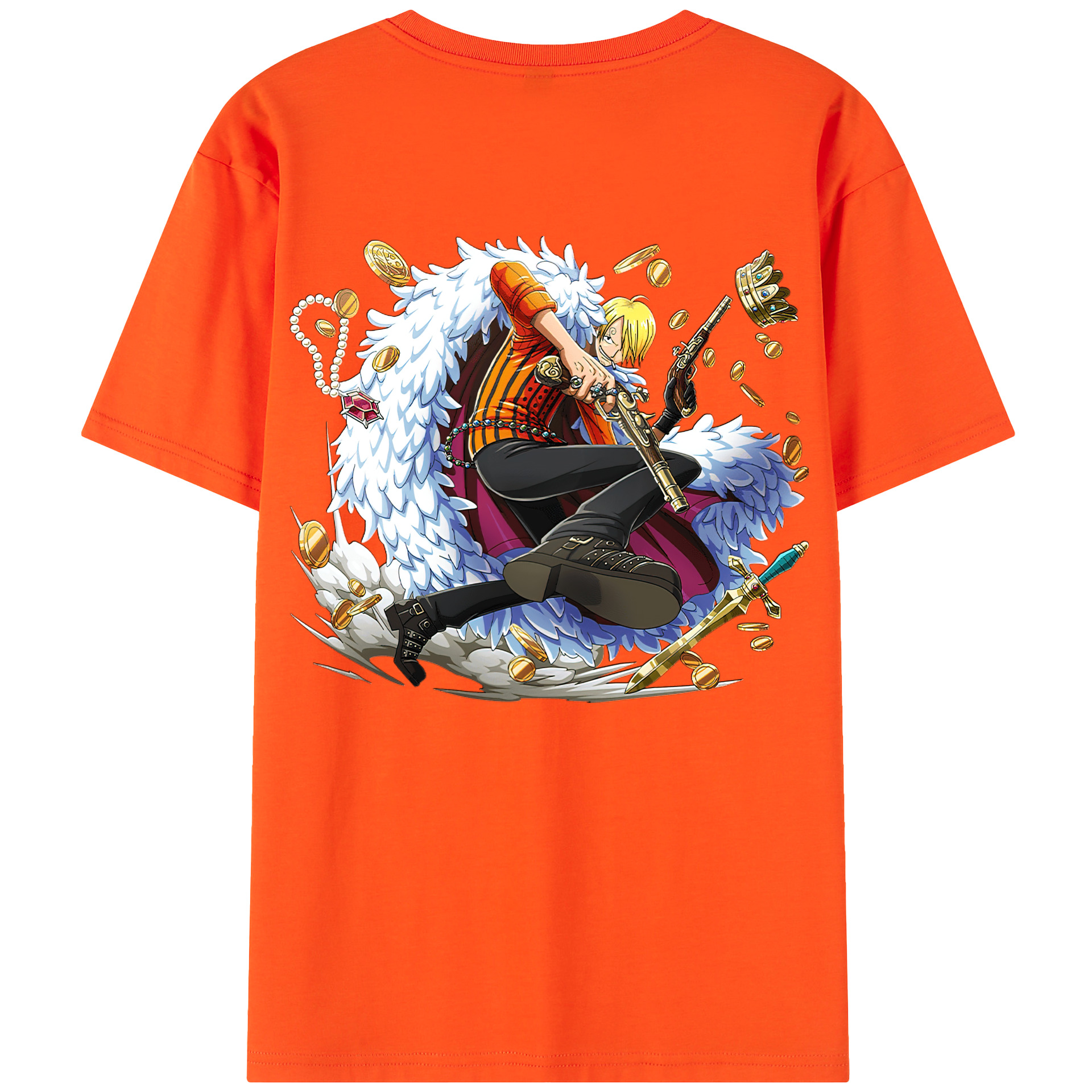 ワンピース サンジ ONE PIECE Sanji 綿100％半袖Tシャツ（背面プリント）