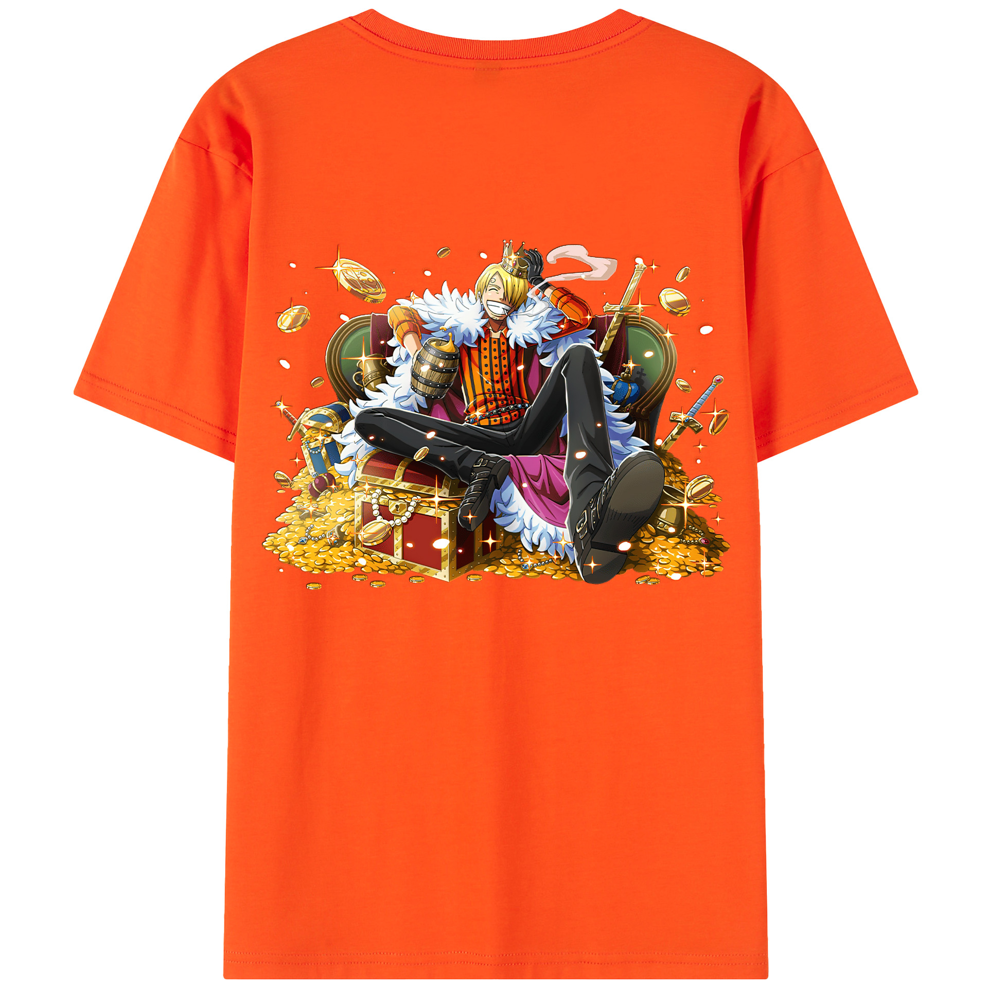 （画像用） ワンピース サンジ ONE PIECE Sanji 綿100％半袖Tシャツ（背面プリント）