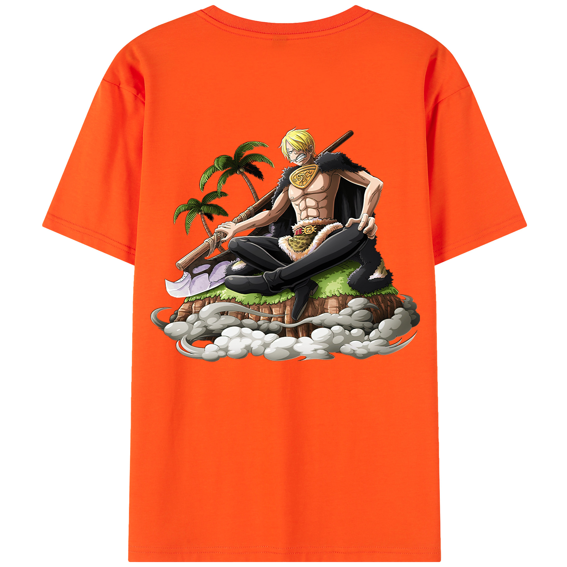 ワンピース サンジ ONE PIECE Sanji 綿100％半袖Tシャツ（背面プリント）
