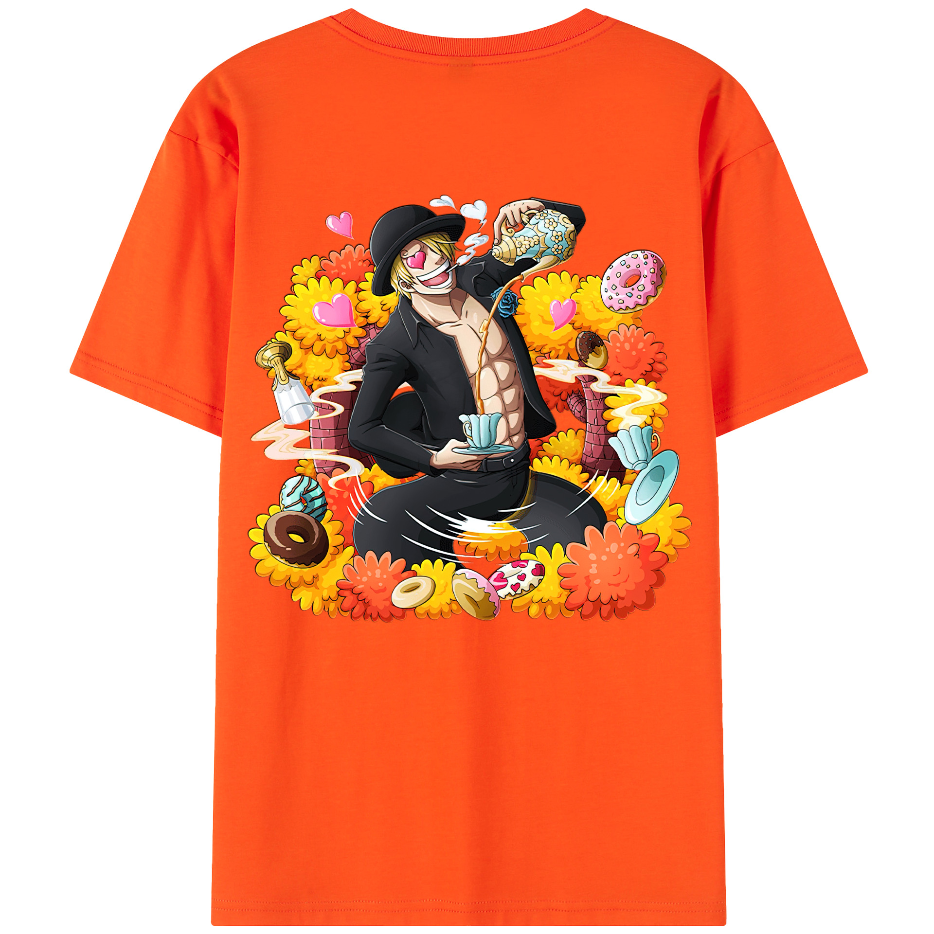 ワンピース サンジ ONE PIECE Sanji 綿100％半袖Tシャツ（背面プリント）